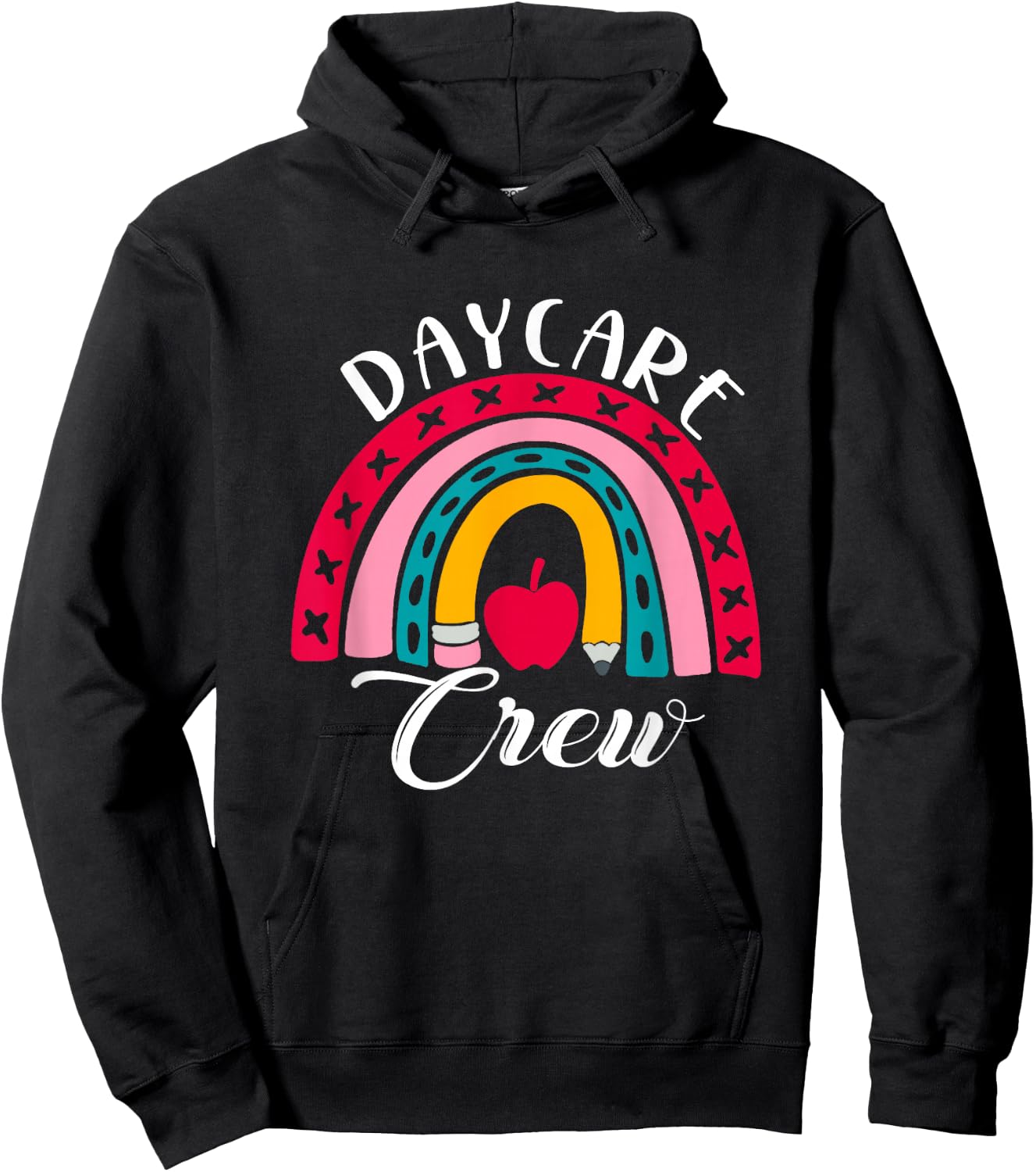 Daycare Crew Child Care Worker Provider Rainbow Hoodie - Hoodie | Black