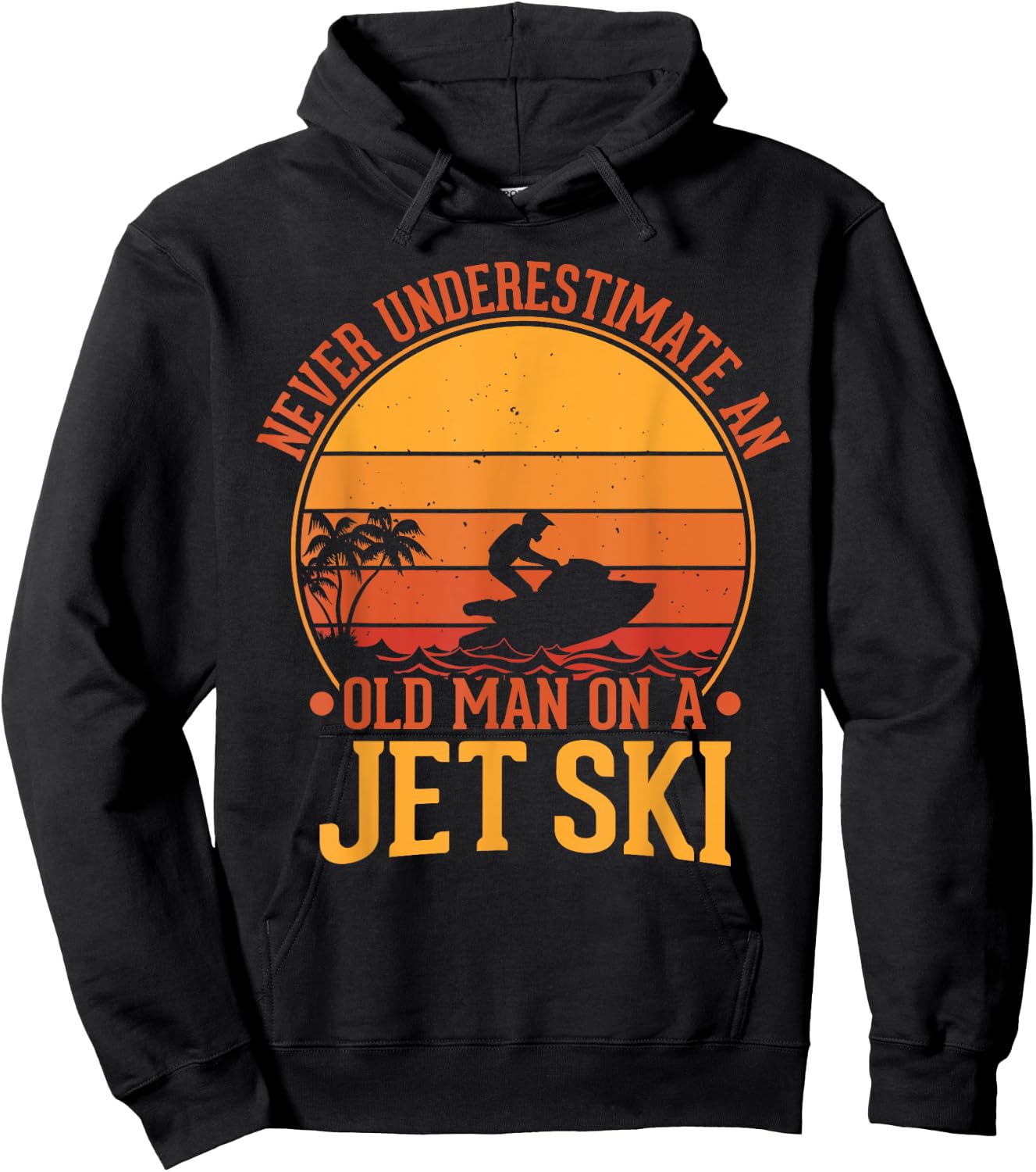 Vintage Water Jet Ski Fun Beach , Retro Jet Ski Hoodie - Hoodie | Black