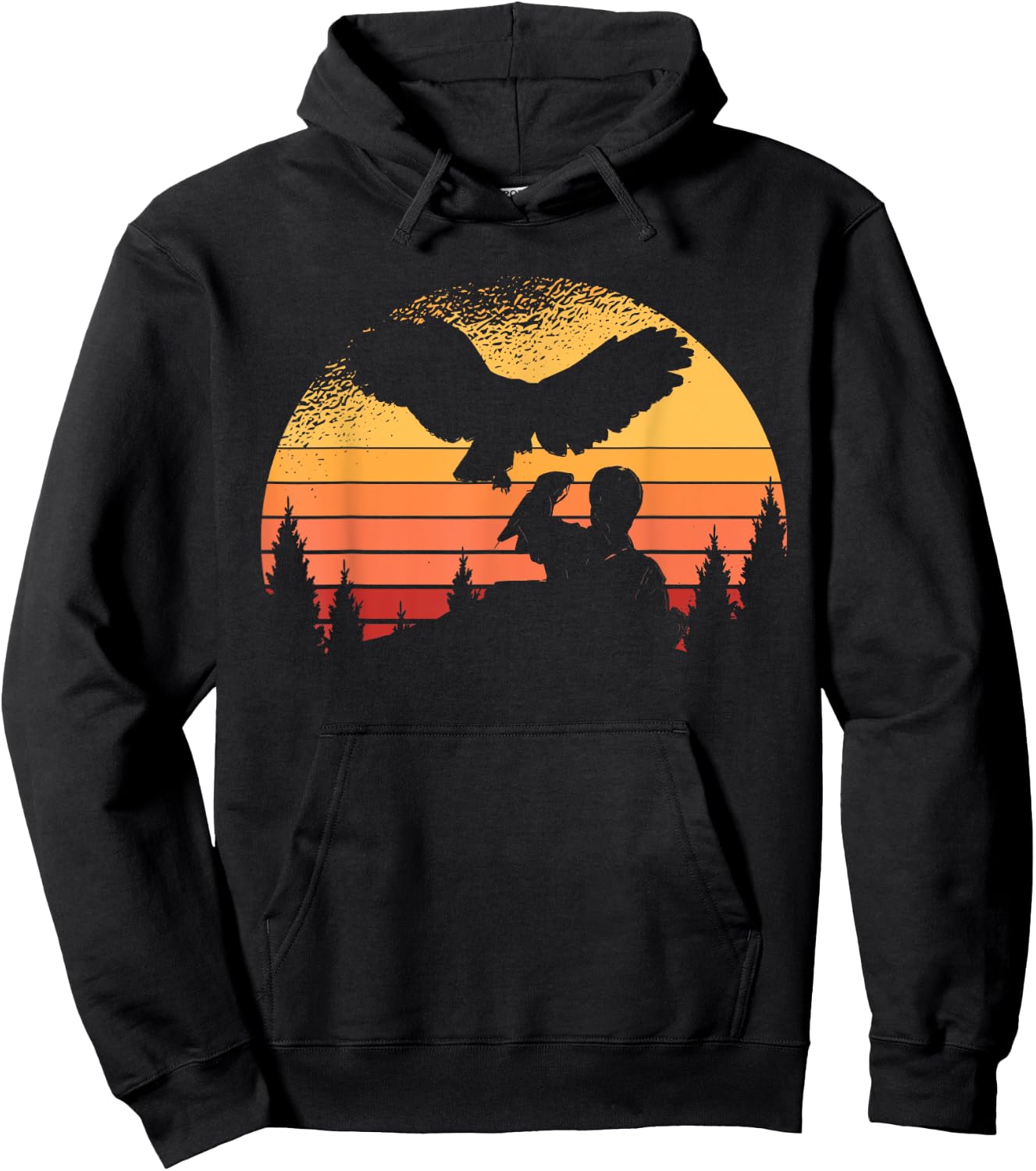Funny Falconer Peregrine Falcon Flying Vintage Bird Falconry Hoodie - Hoodie | Black