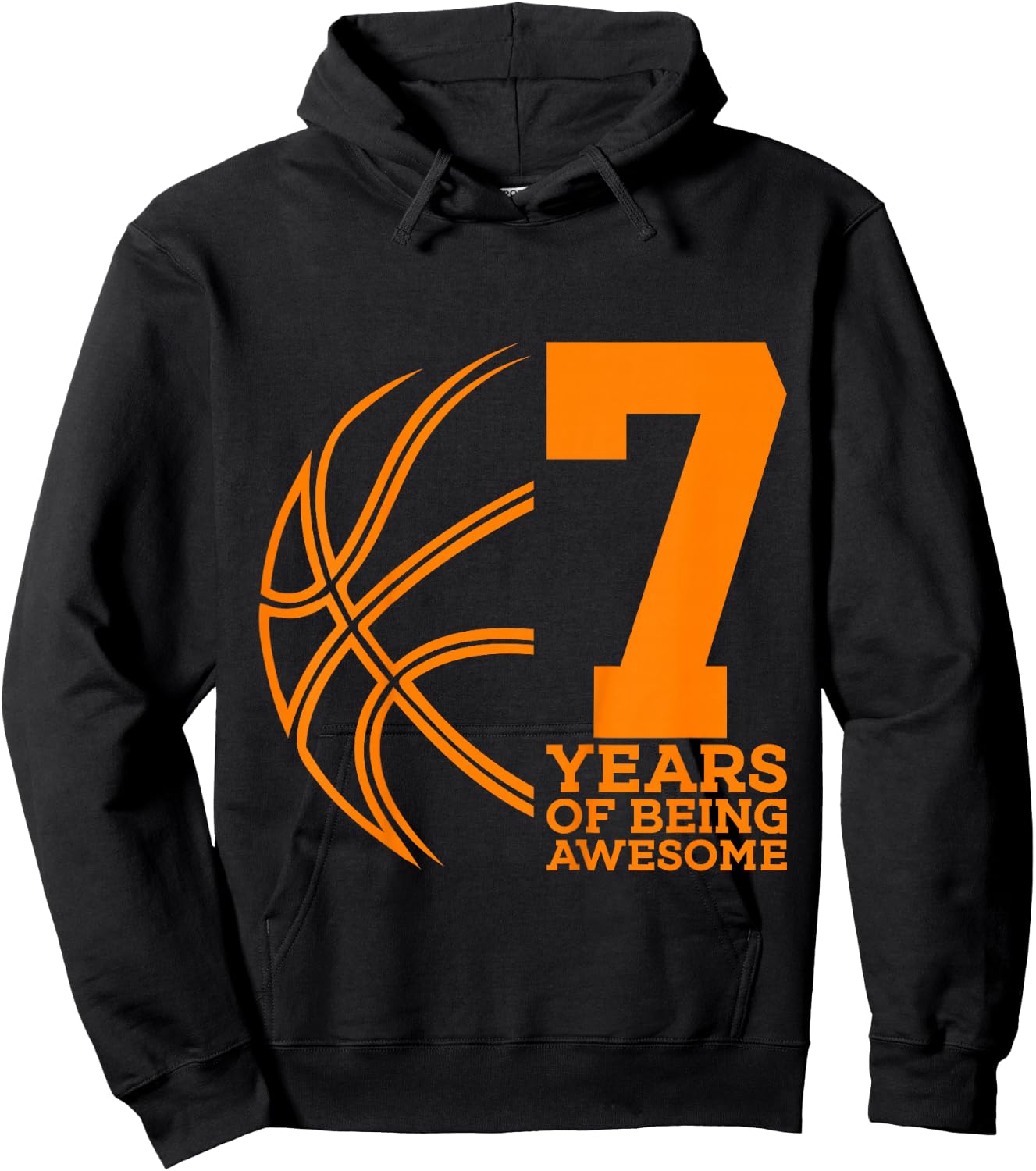 7 Years of Being Awesome Basketball 7th Birthday Hoodie - Hoodie | Black