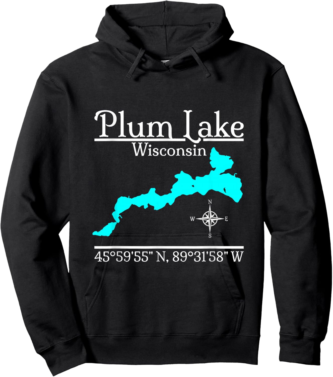 Plum Lake, Wisconsin Hoodie - Hoodie | Black
