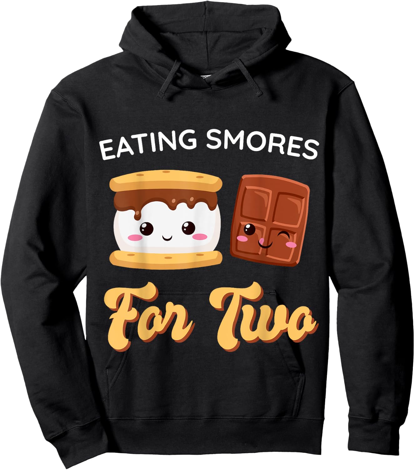 Kawaii Eating Smores for Two Pregnancy Announcement Women Hoodie - Hoodie | Black