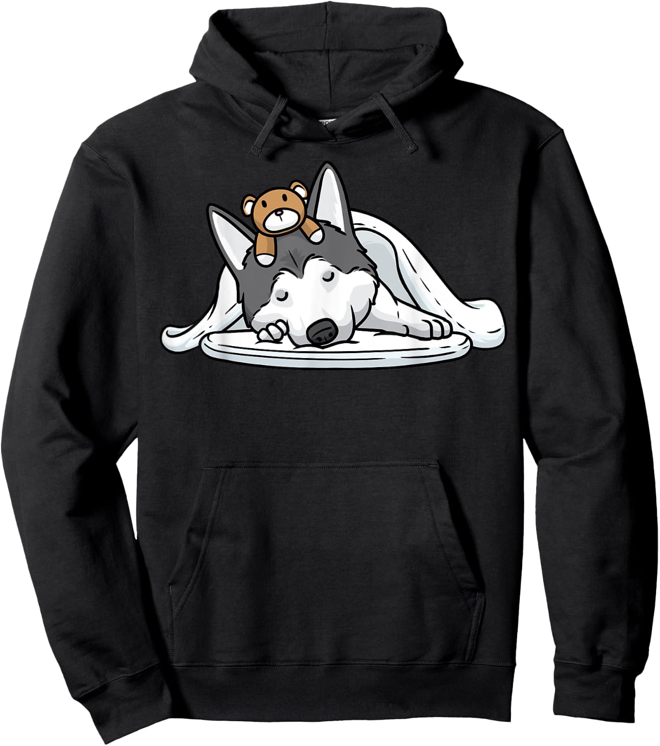 Husky Dog Official Sleeping Shirt Pajama Siberian Husky Women Girls Kids Hoodie - Hoodie | Black