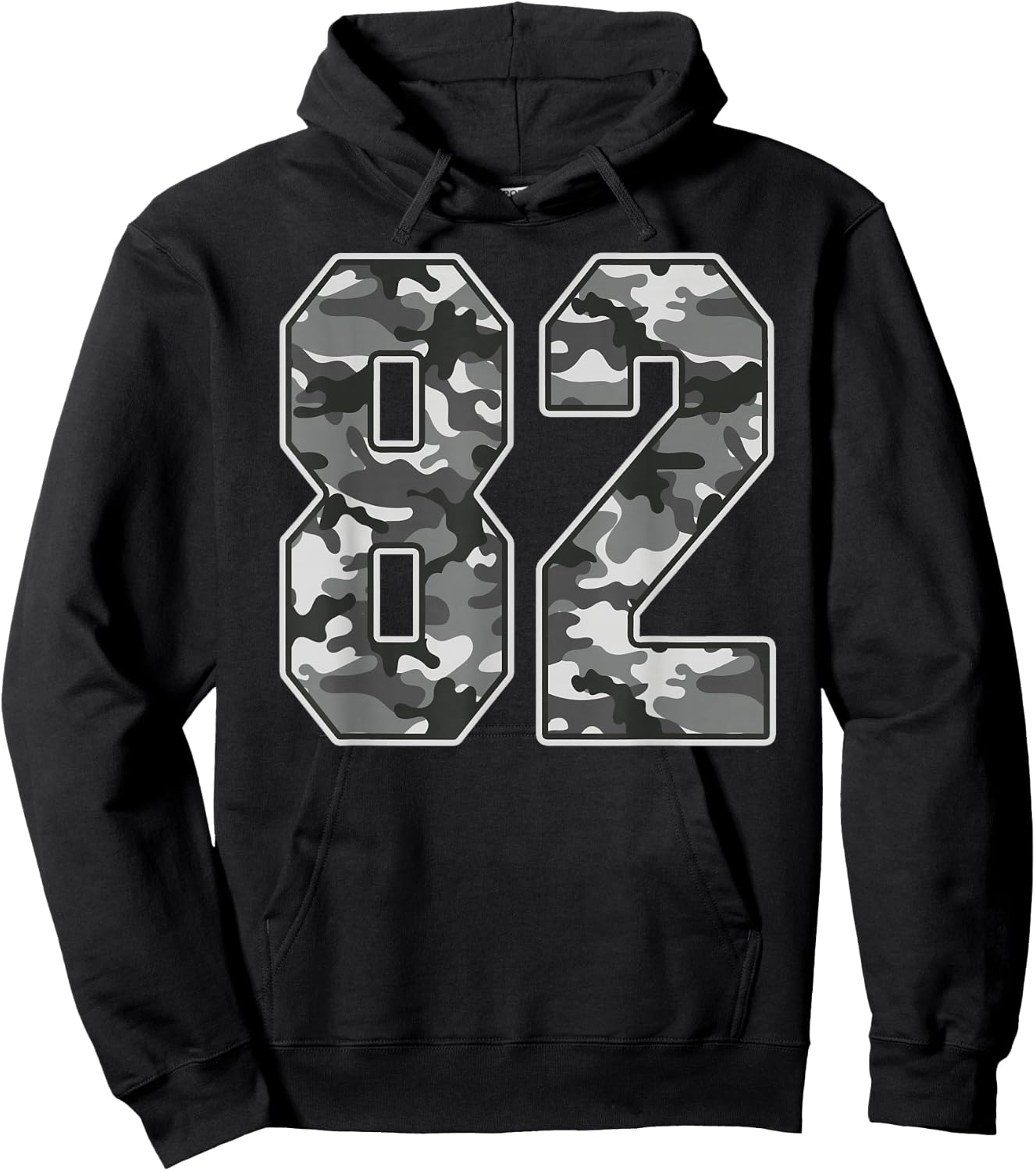 Camo #82 Jersey Number 82 Uniform Fan Favorite Player Hoodie - Hoodie | Black