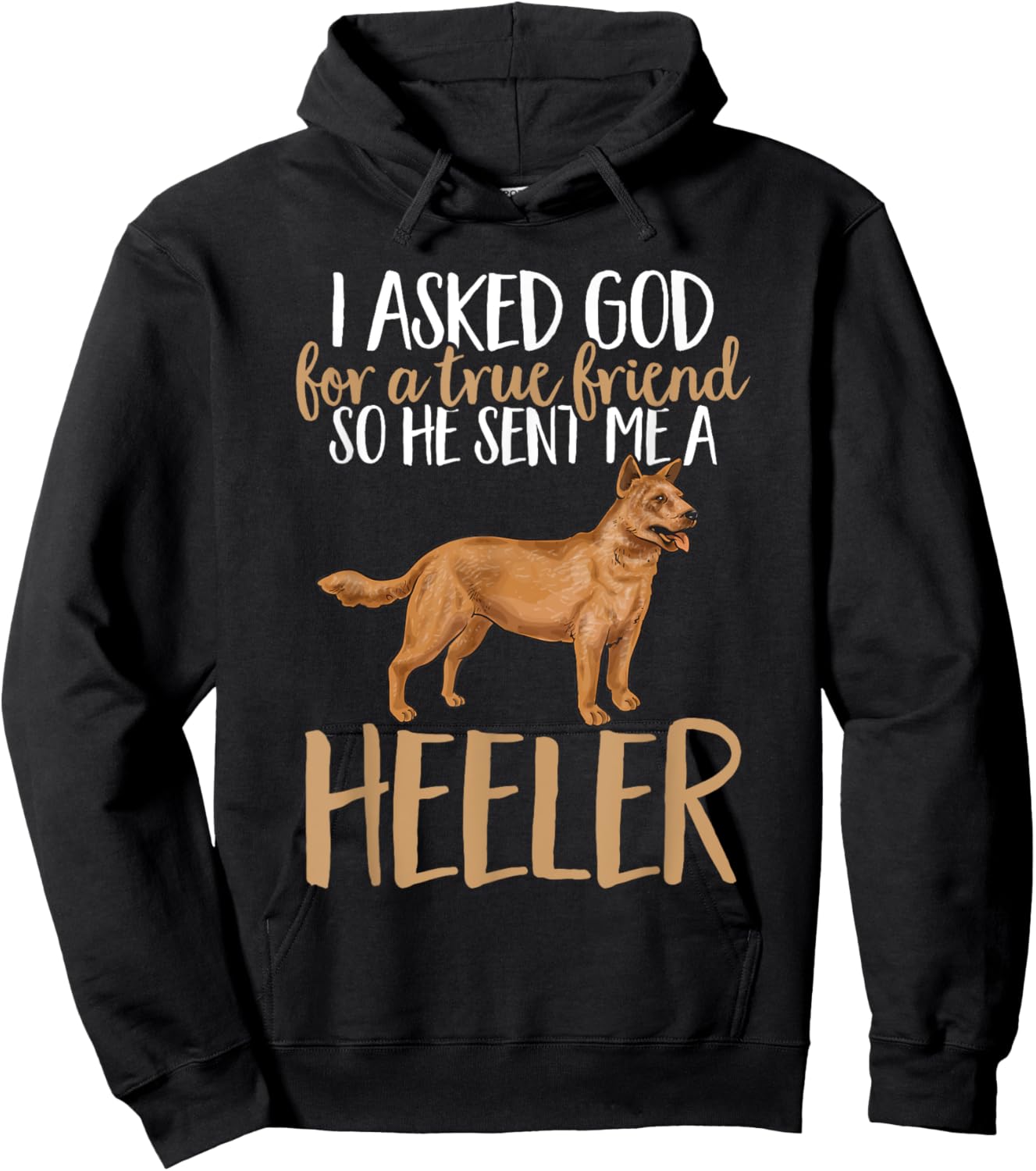 Red Heeler True Friend Australian Cattle Dog Hoodie - Hoodie | Black
