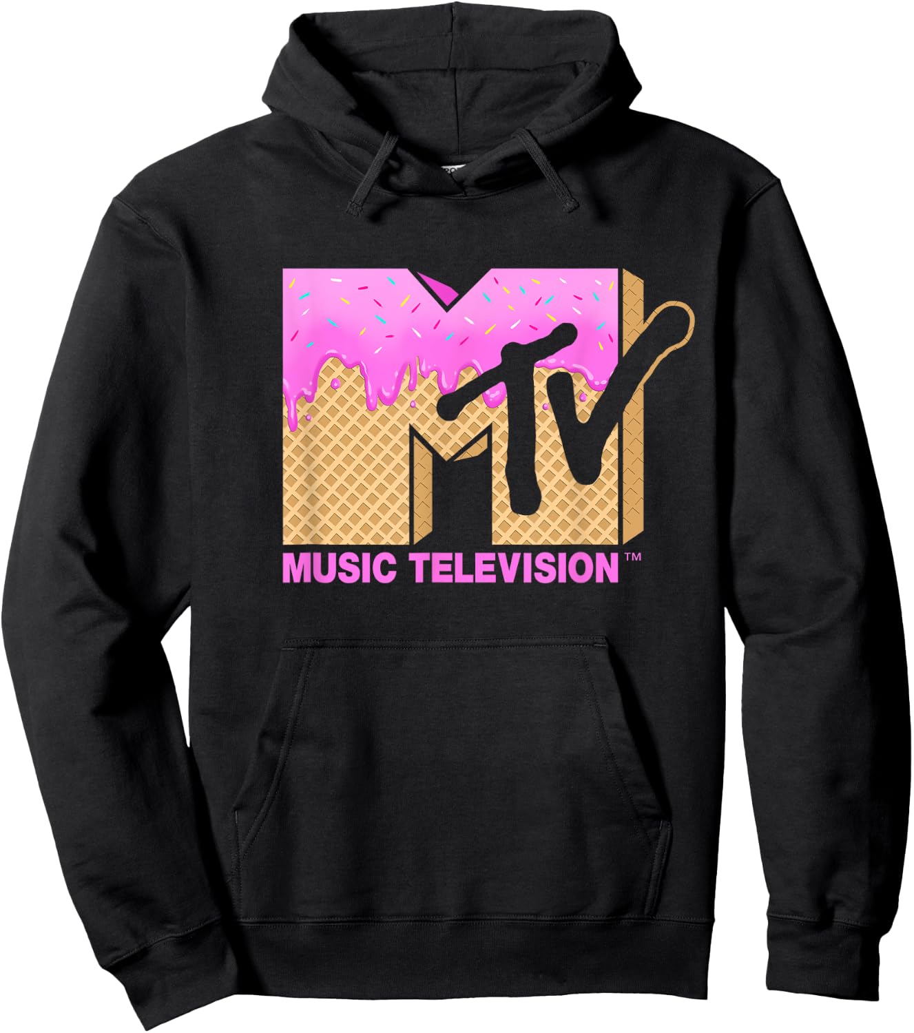Mademark x MTV - Ice Cream MTV Logo Classic Music Television Hoodie - Hoodie | Black