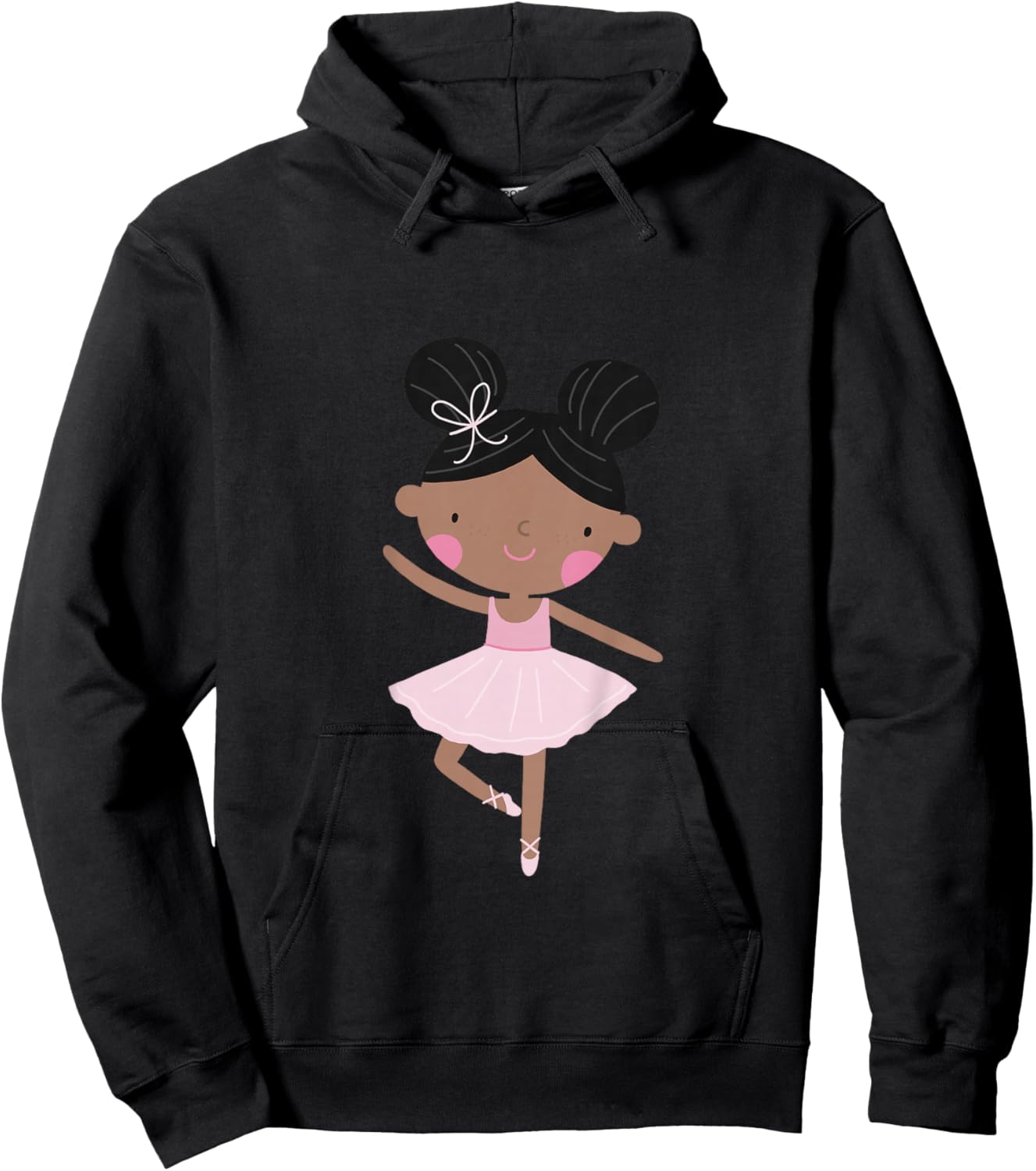 Kids Ballerina Black African American Toddler Girl Gift Hoodie - Hoodie | Black