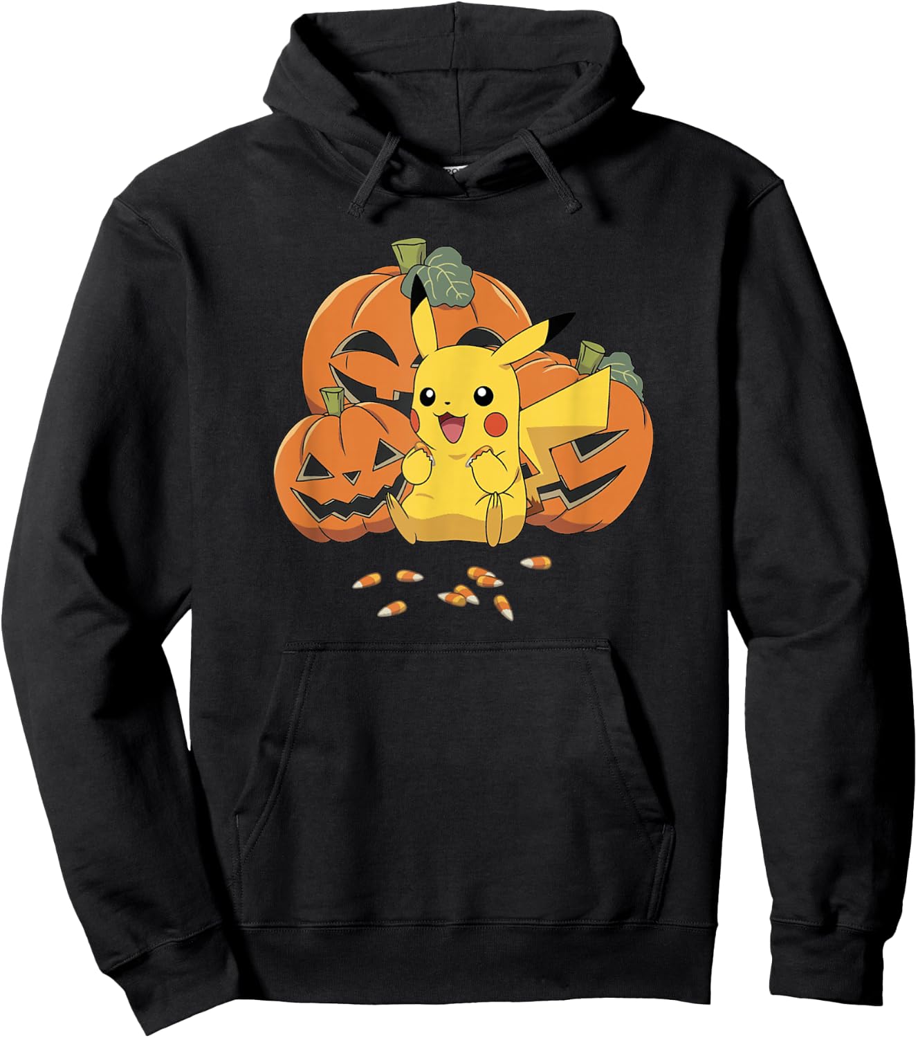 Pokémon Halloween Pikachu Cute Pumpkin Candy Corn Hoodie - Hoodie | Black