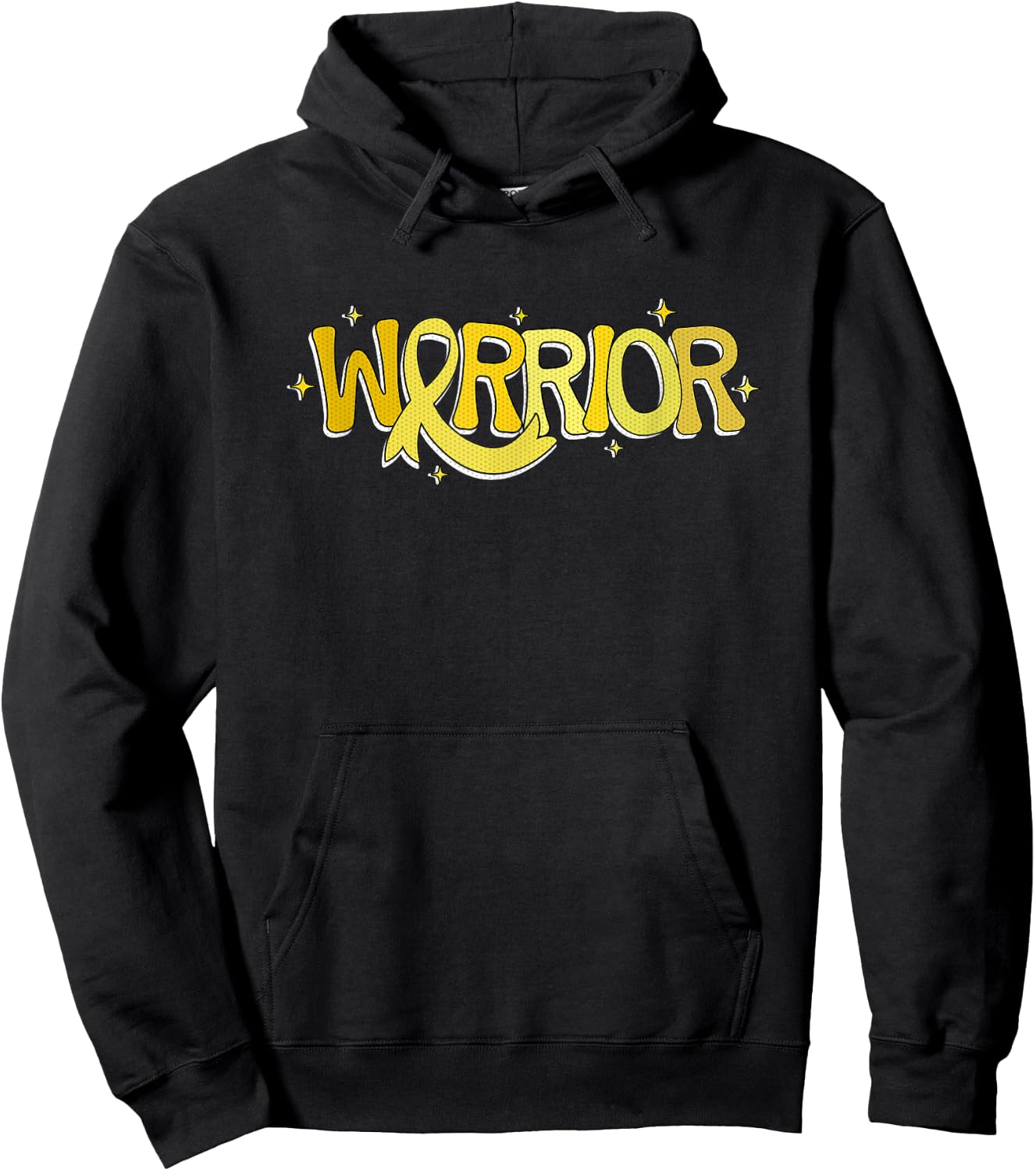 Sarcoma Cancer Warrior Yellow Ribbon Awareness Month Support Hoodie - Hoodie | Black