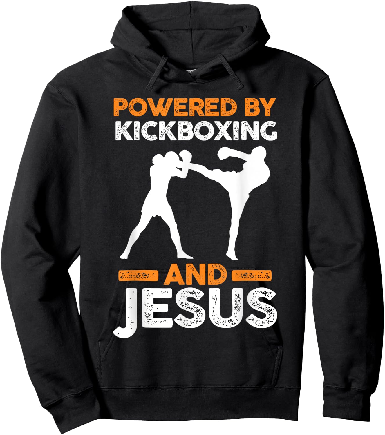 Powered by Kickboxing and Jesus Hoodie - Hoodie | Black