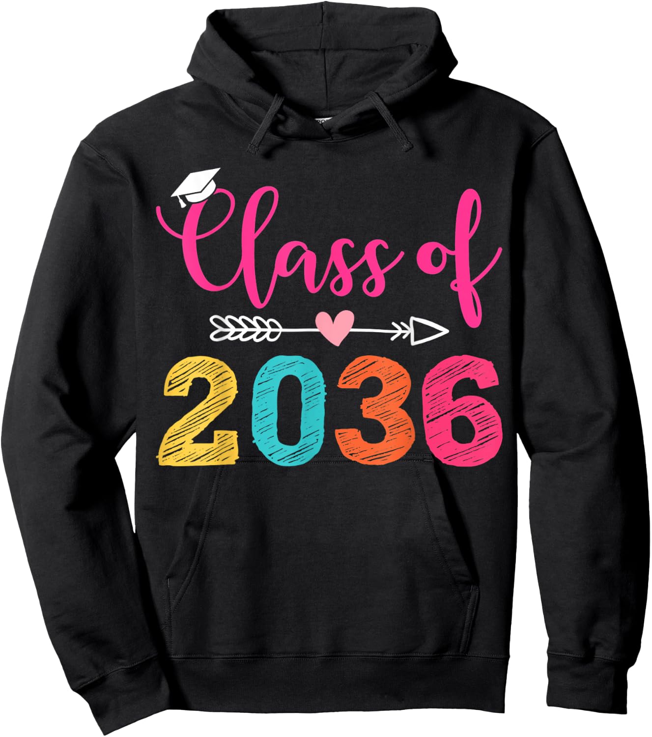 Class of 2036 Grow With Me Graduation Hoodie - Hoodie | Black