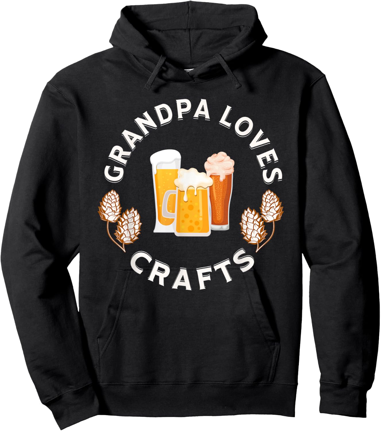 Grandpa Loves Craft Beer funny for fathers Hoodie - Hoodie | Black
