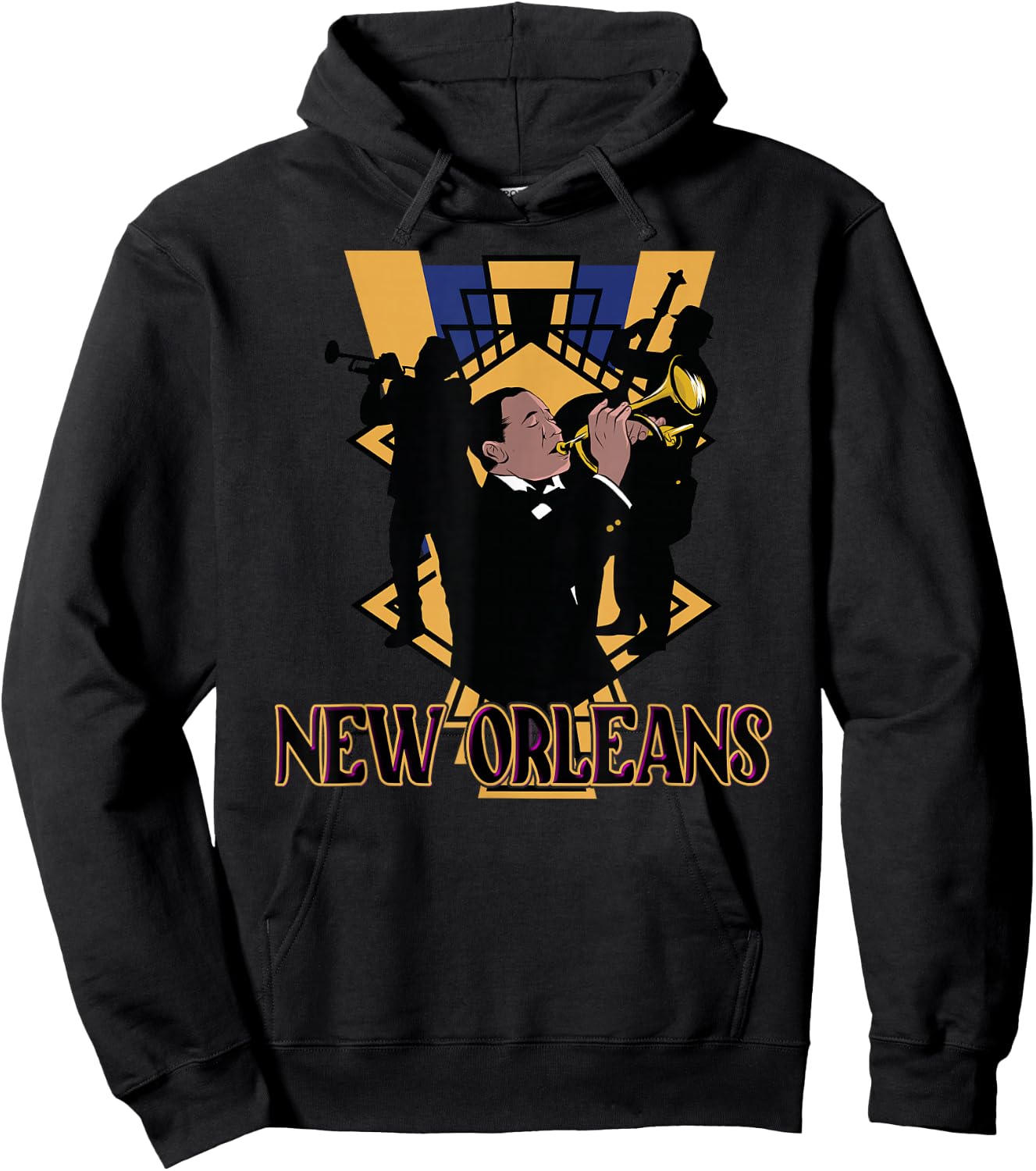 Jazz Music New Orleans Louisiana Jazz Festival Souvenir Hoodie - Hoodie | Black
