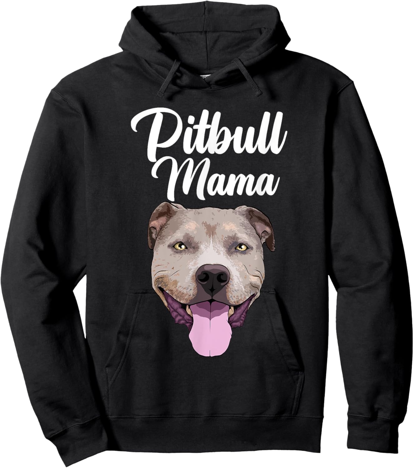 Cool Pitbull Mom Mama Pitbull Owner Dog Lover Hoodie - Hoodie | Black