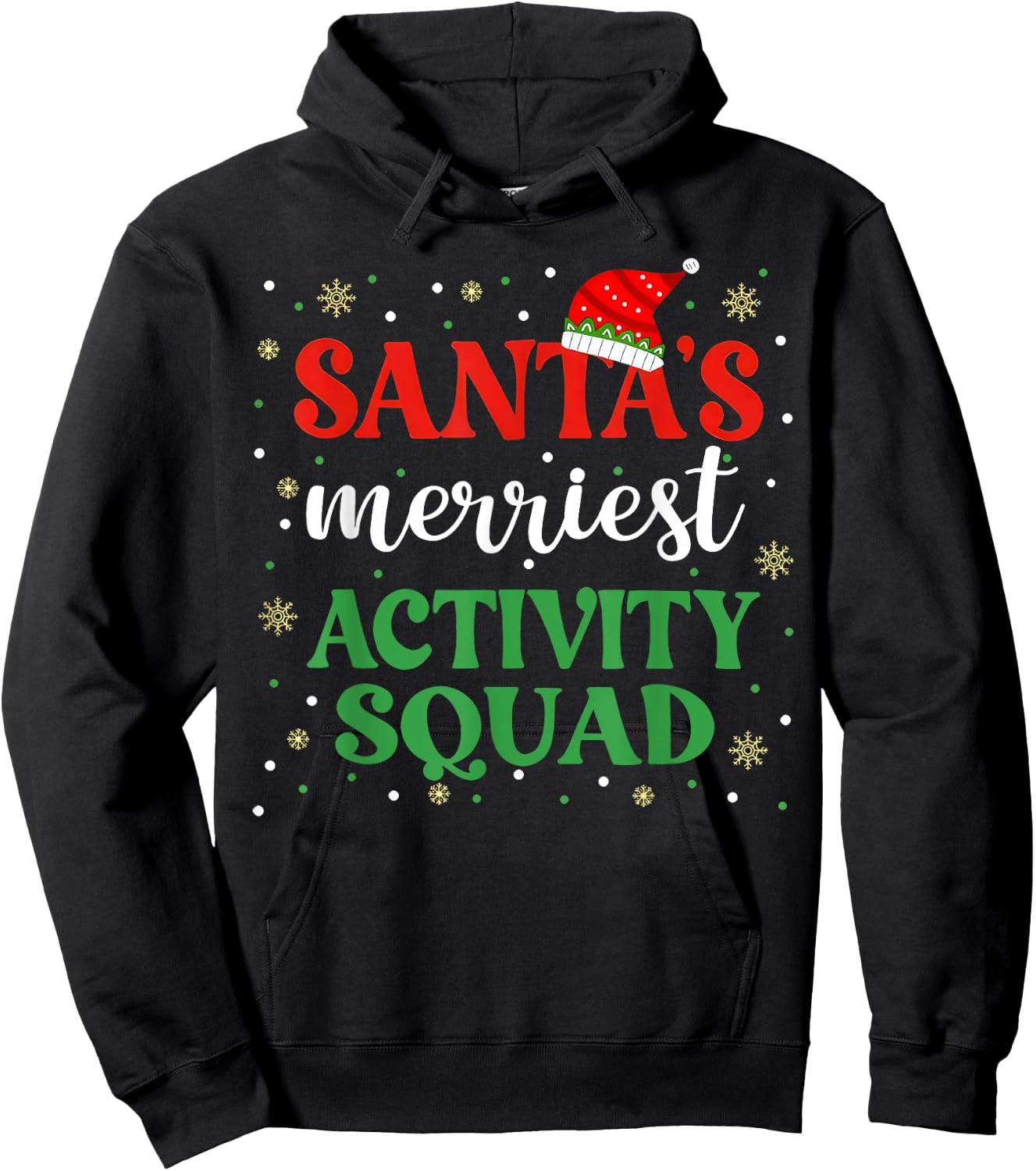 Santa Merriest Activity Squad Christmas Activities Assistant Hoodie - Hoodie | Black