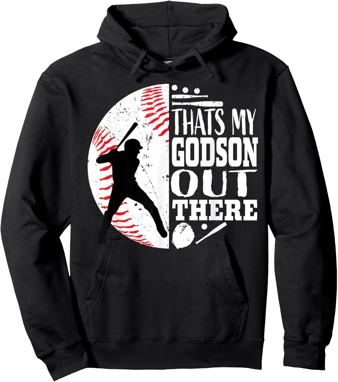 Cute That's My Godson Out There Baseball Godmother Godfather Hoodie - Hoodie | Black