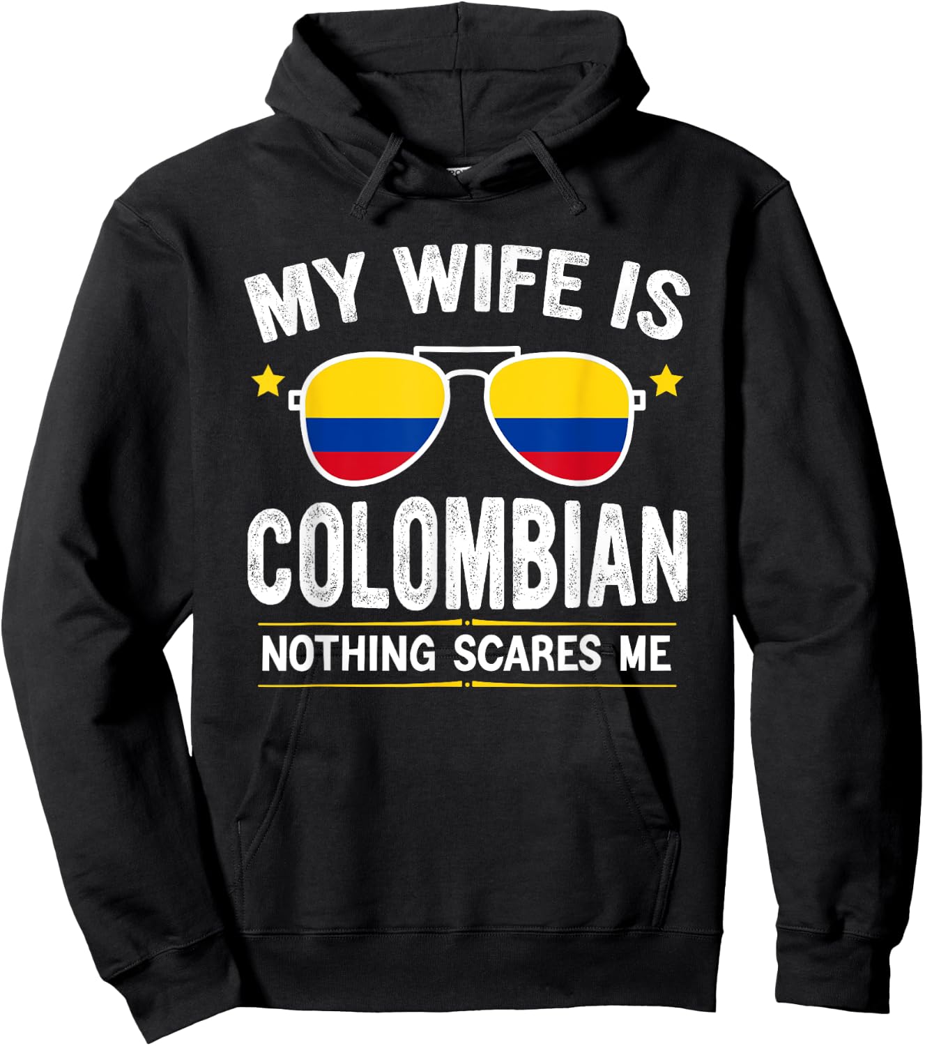 Funny My Wife Is Colombian, Proud Husband Colombia Heritage Hoodie - Hoodie | Black