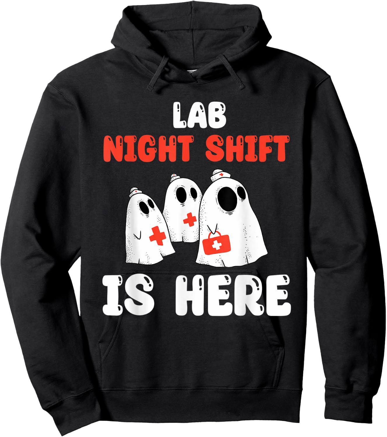 Lab Night Shift Is Here Laboratory Halloween Costume Hoodie - Hoodie | Black