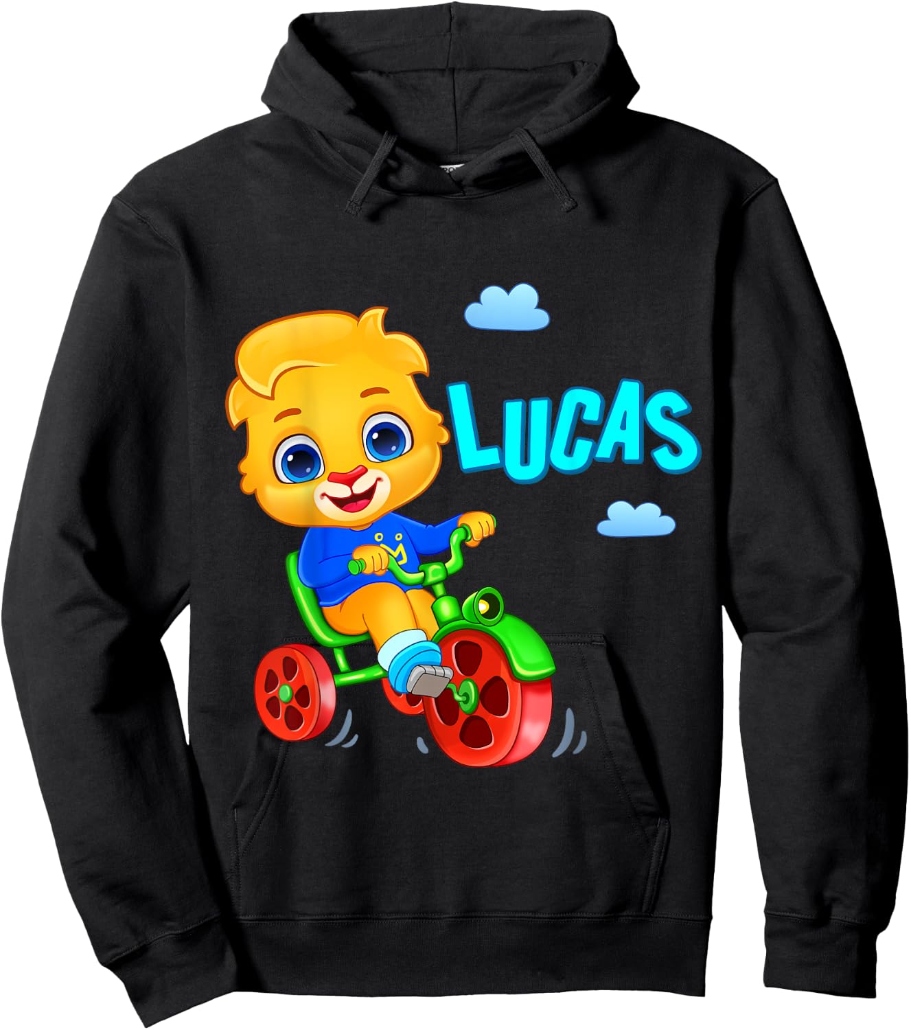 Lucas Loves Cycling | Lucas The Lion Official RV AppStudios Small Hoodie - Hoodie | Black