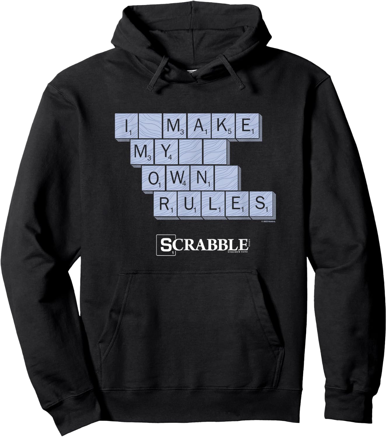Scrabble I Make My Own Rules Vintage Letter Tile Logo Hoodie - Hoodie | Black