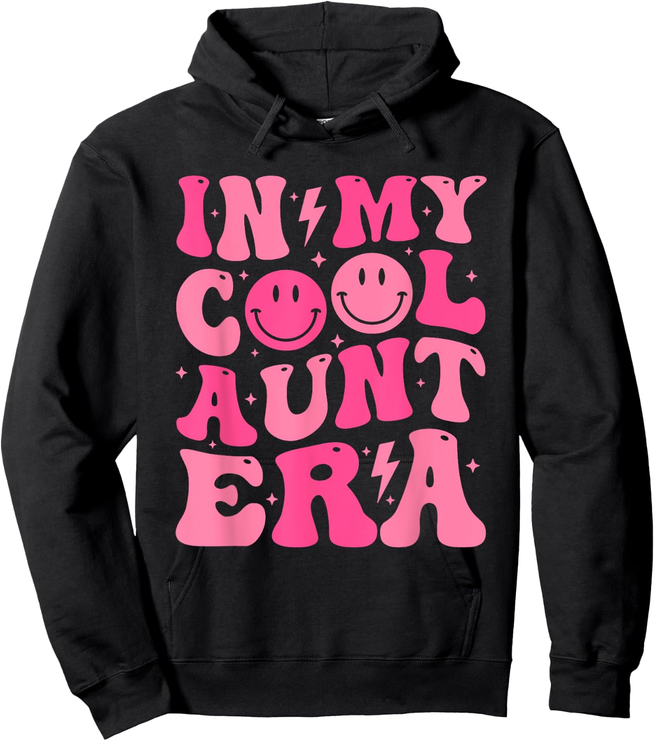 In My Cool Aunt Era Retro Groovy Funny Aunt Mothers Day Hoodie - Hoodie | Black
