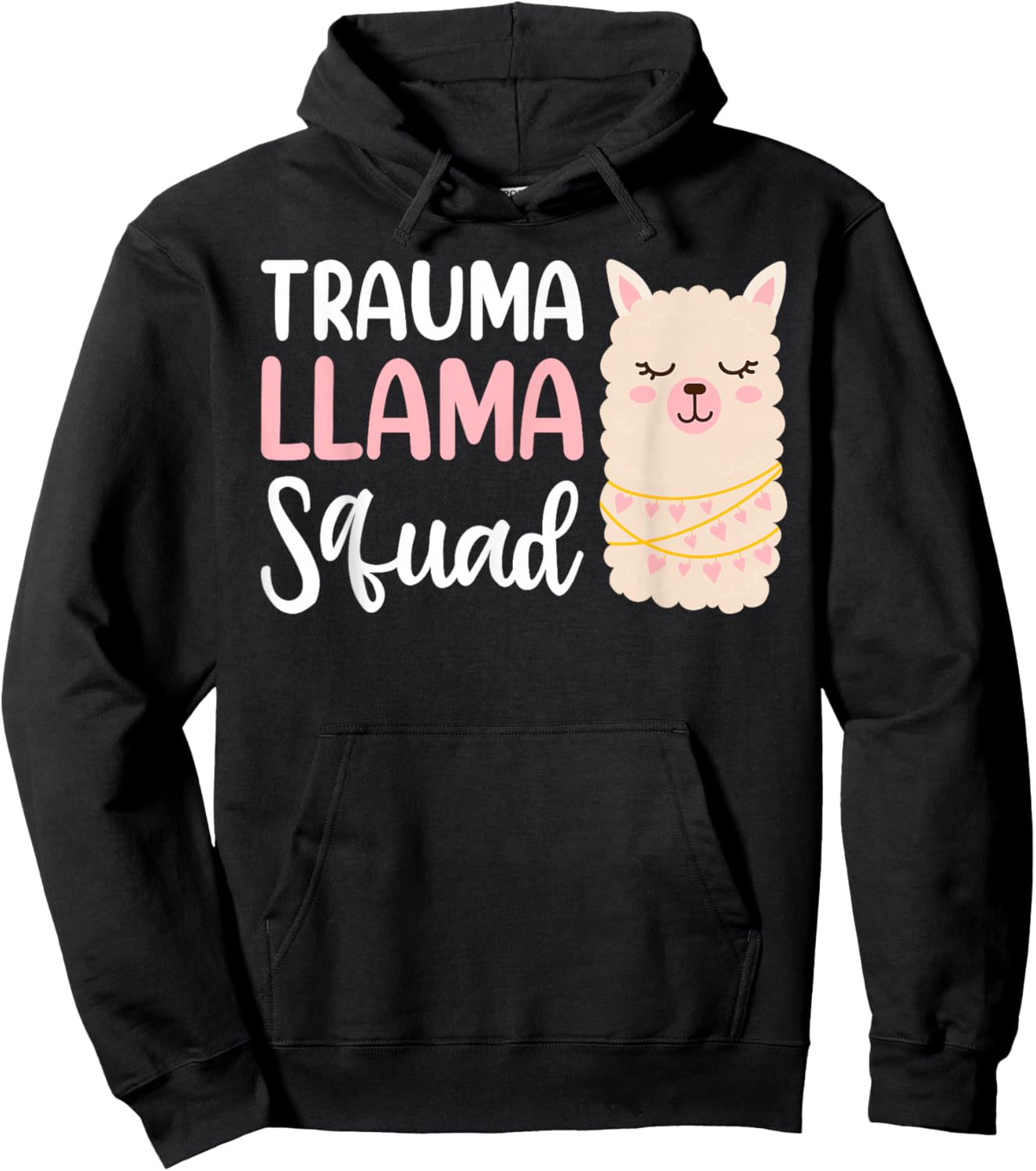 Trauma Llama Squad Shirt Llama Costume Adult Women Paramedic Hoodie - Hoodie | Black