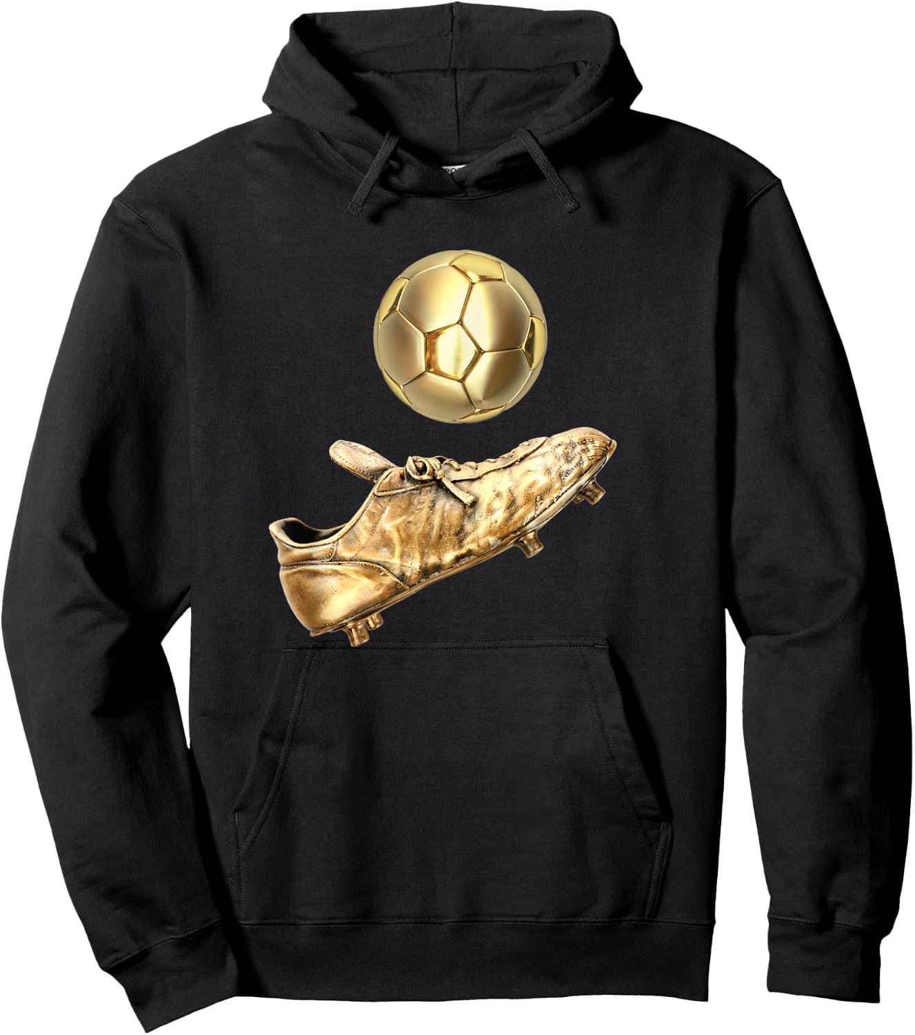 Gold Soccer Ball-Retro Vintage Style Soccer Player Cleats Hoodie - Hoodie | Black