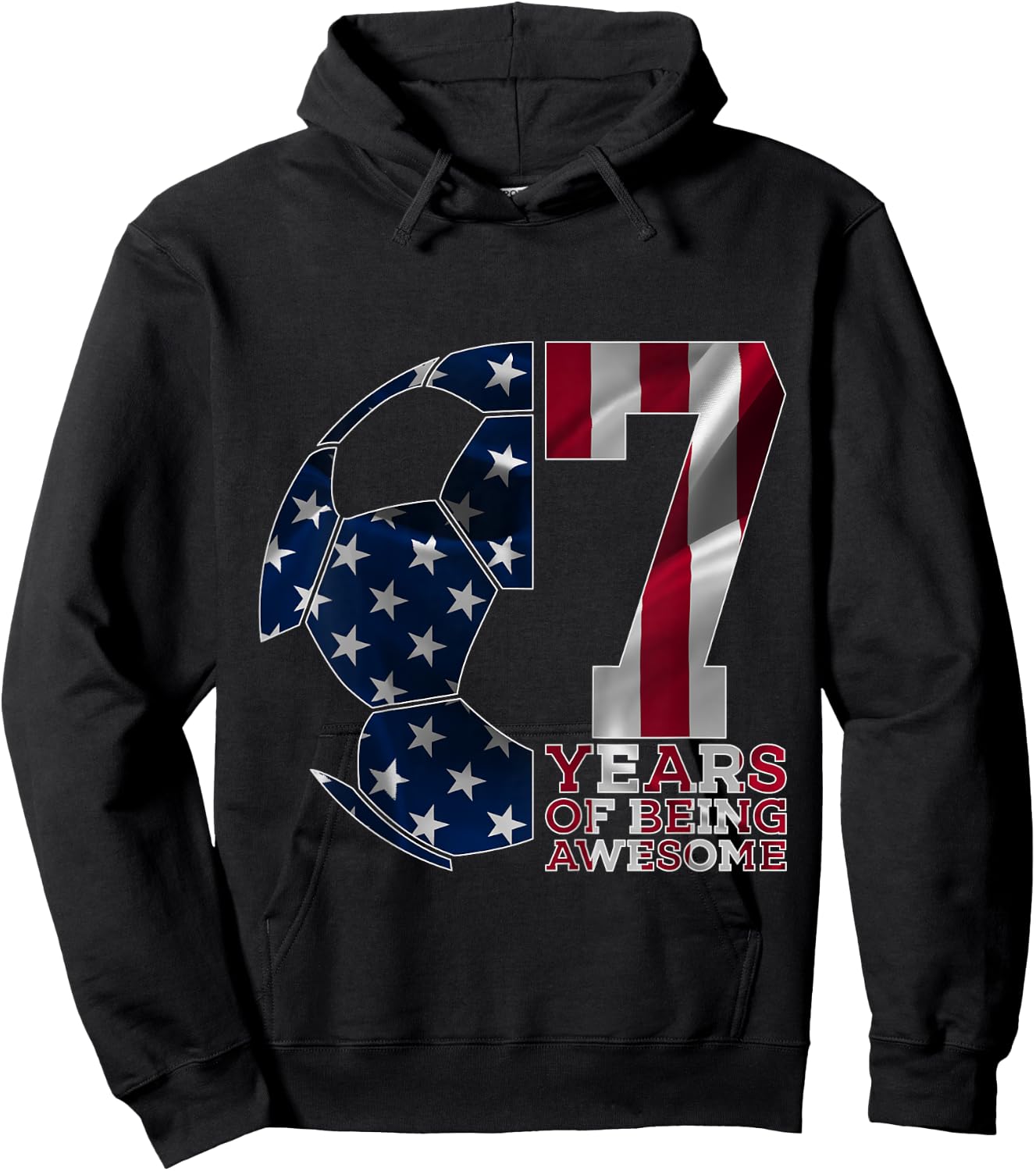 7 Years of Being Awesome Soccer 7th Birthday Hoodie - Hoodie | Black
