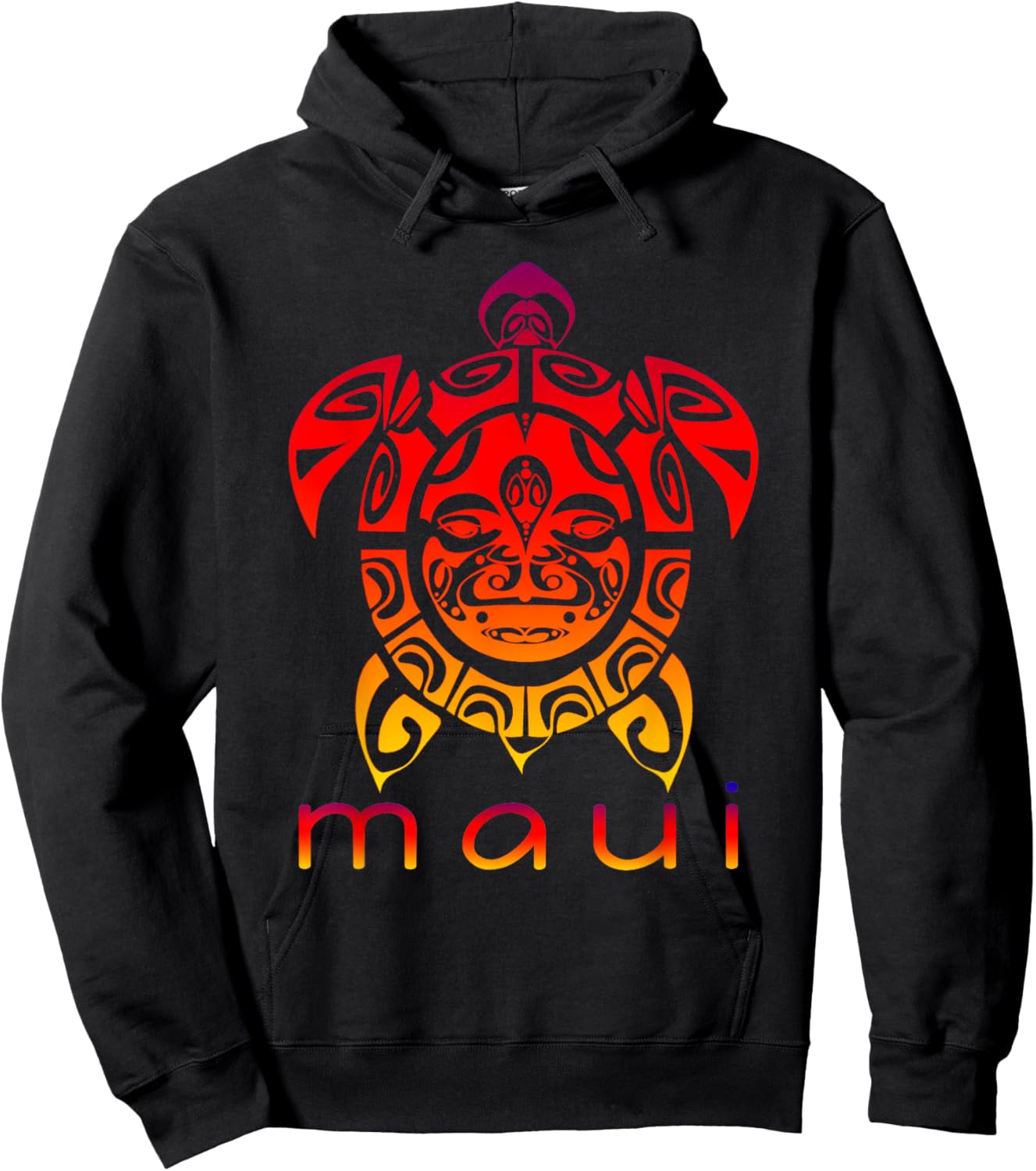 Hawaii Sea Vivid Turtle, Maui Hawaiian Hoodie - Hoodie | Black