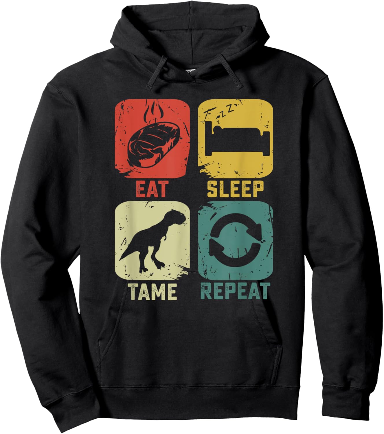 Eat Sleep Tame Repeat Dinosaur gaming geek Funny gamer Hoodie - Hoodie | Black