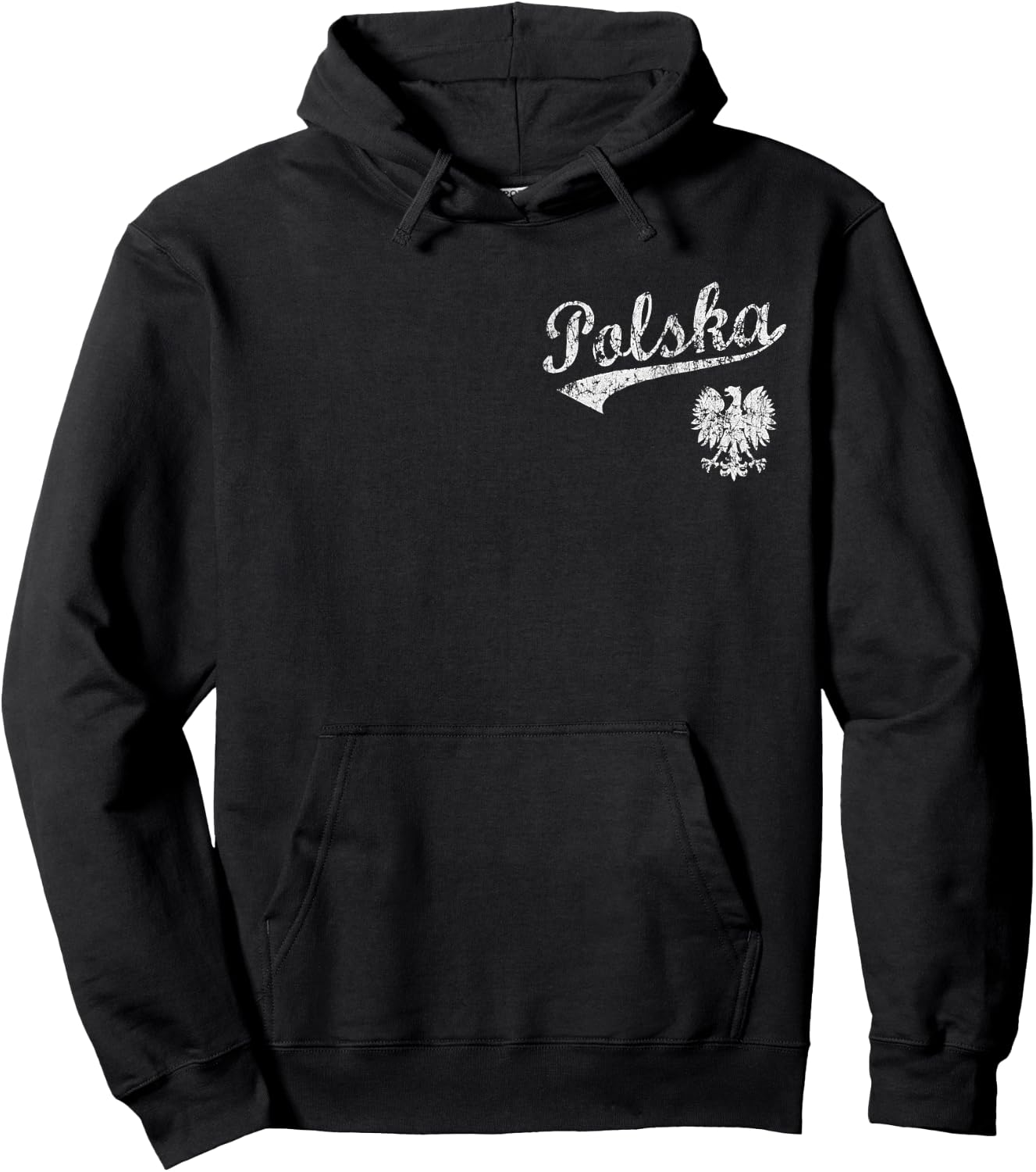 Polska Eagle Poland Polish Family Vintage Distressed Fade Hoodie - Hoodie | Black