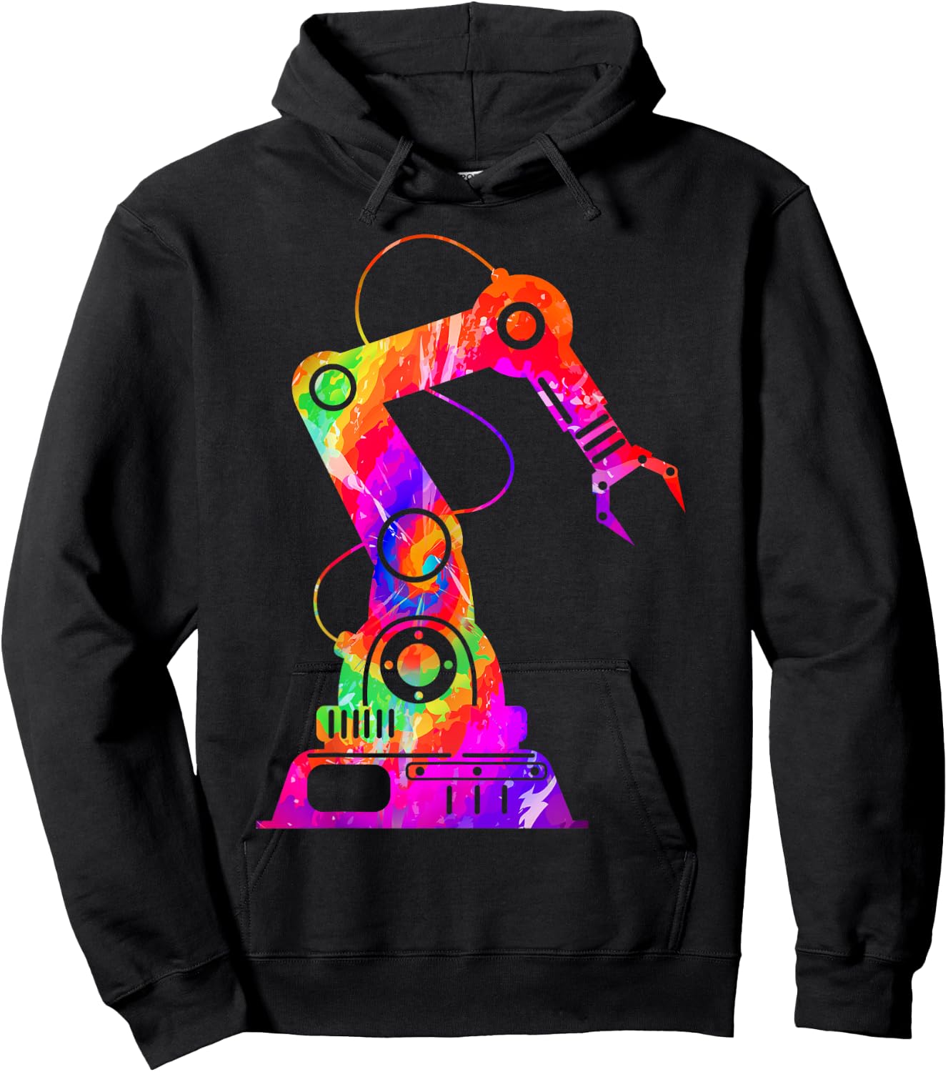 Robot Robotics Engineer Tie Dye 80s 90s Hoodie - Hoodie | Black
