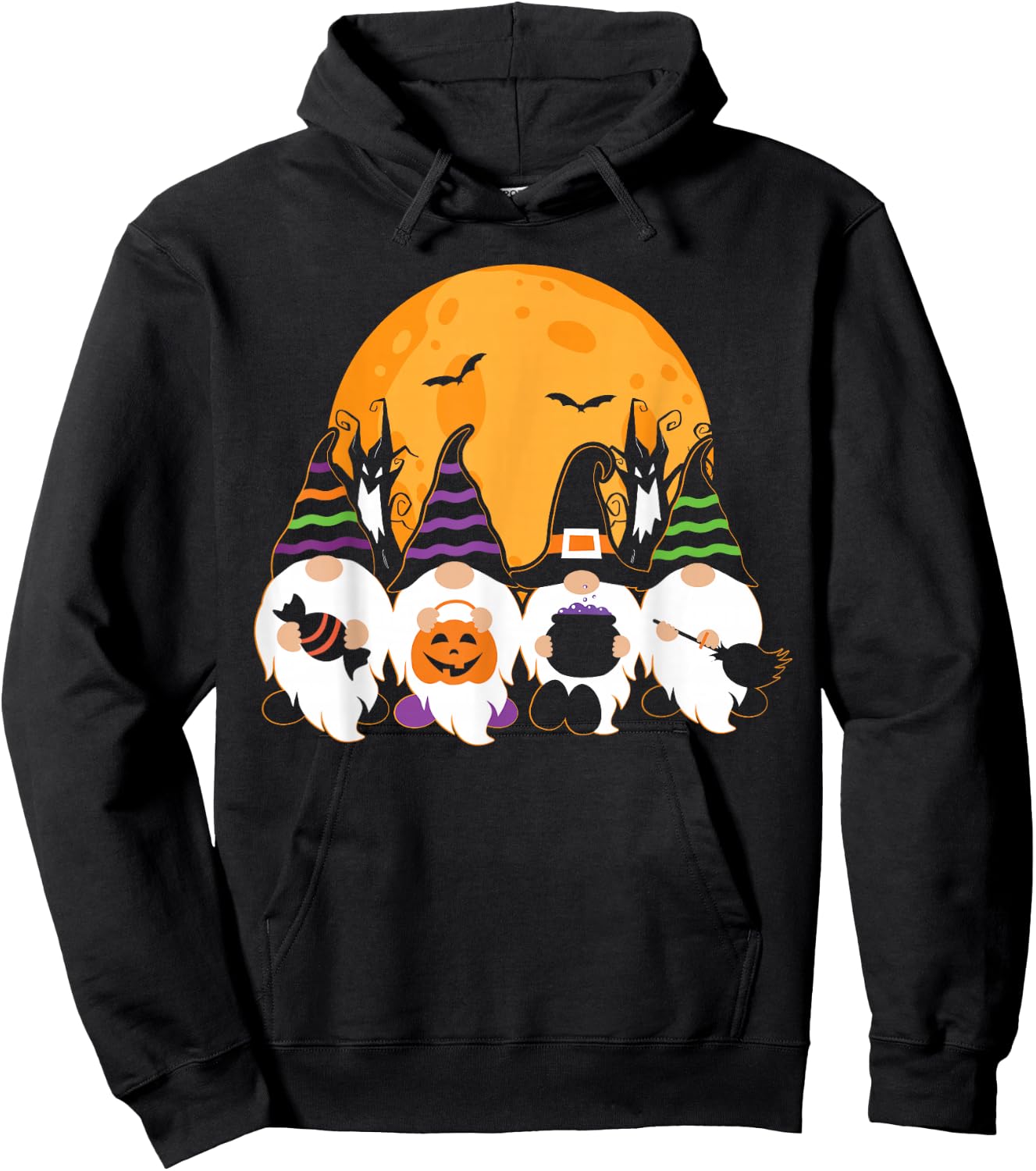 Cute Halloween Gnome Spooky Gardening Trick Or Treat Hoodie - Hoodie | Black