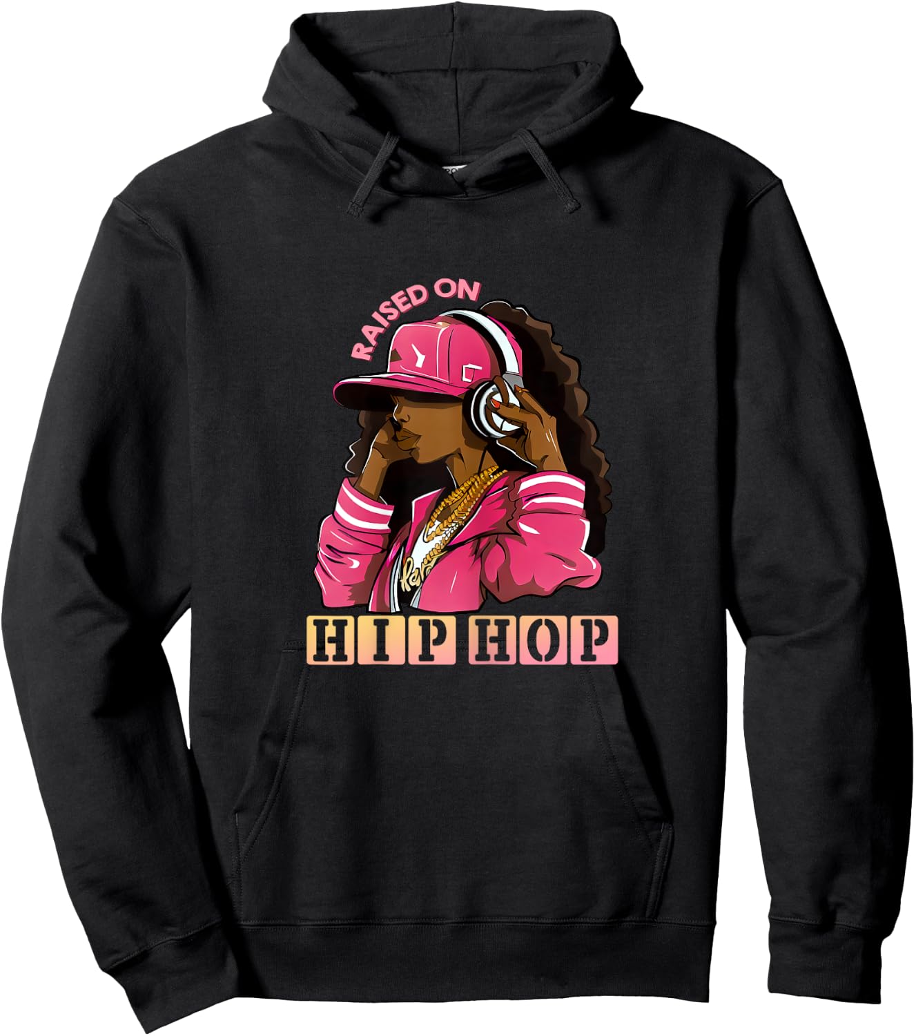 RAISED ON HIP HOP Fashion Old School Hip Hop Hoodie - Hoodie | Black