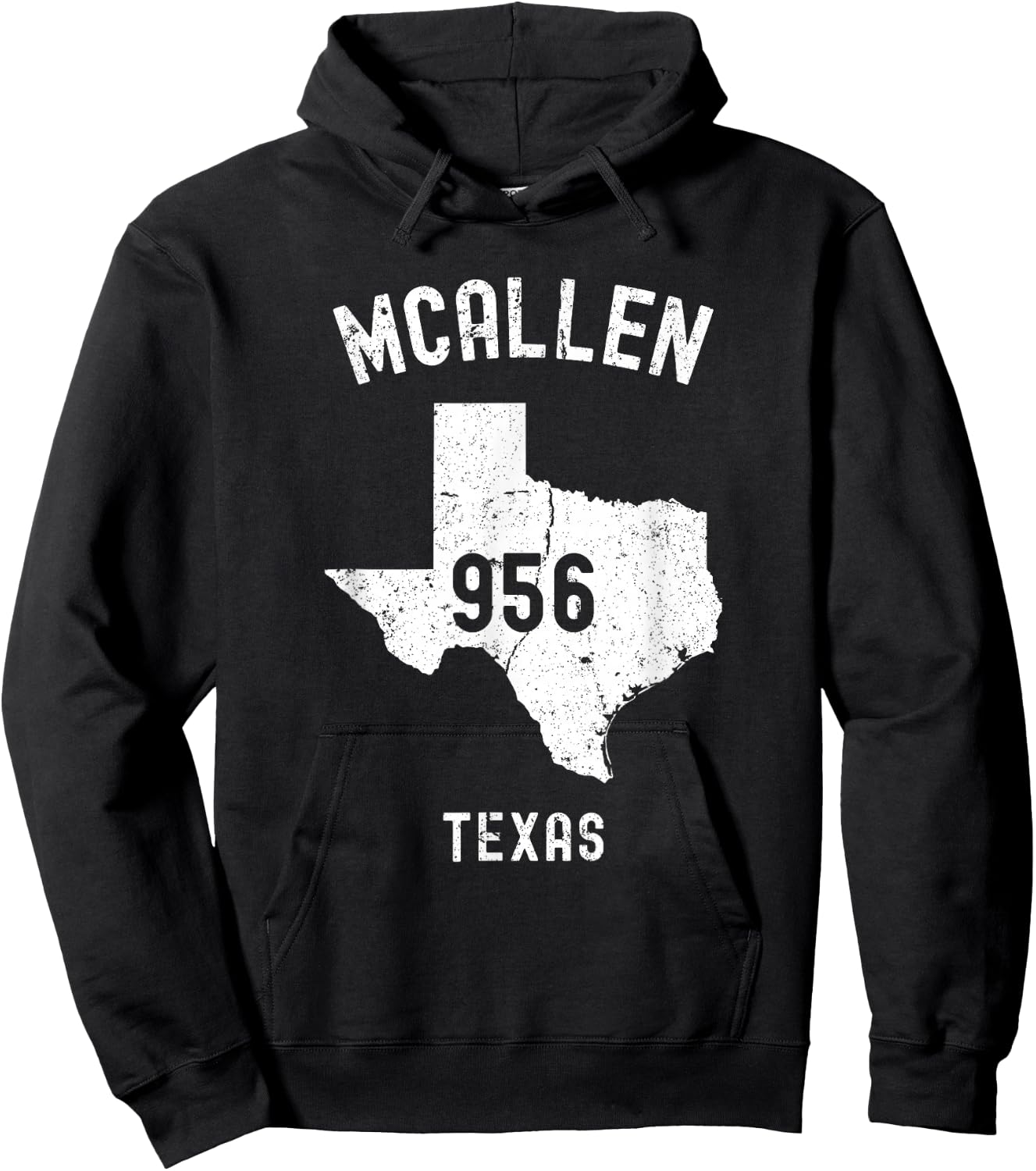 McAllen Texas TX 956 Vintage Athletic Style Hoodie - Hoodie | Black