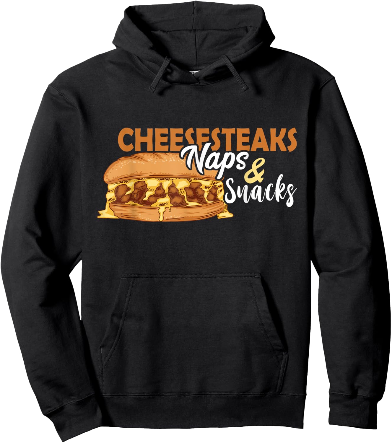 Philly Cheesesteak Naps And Snacks Philadelphia Sandwich Hoodie - Hoodie | Black
