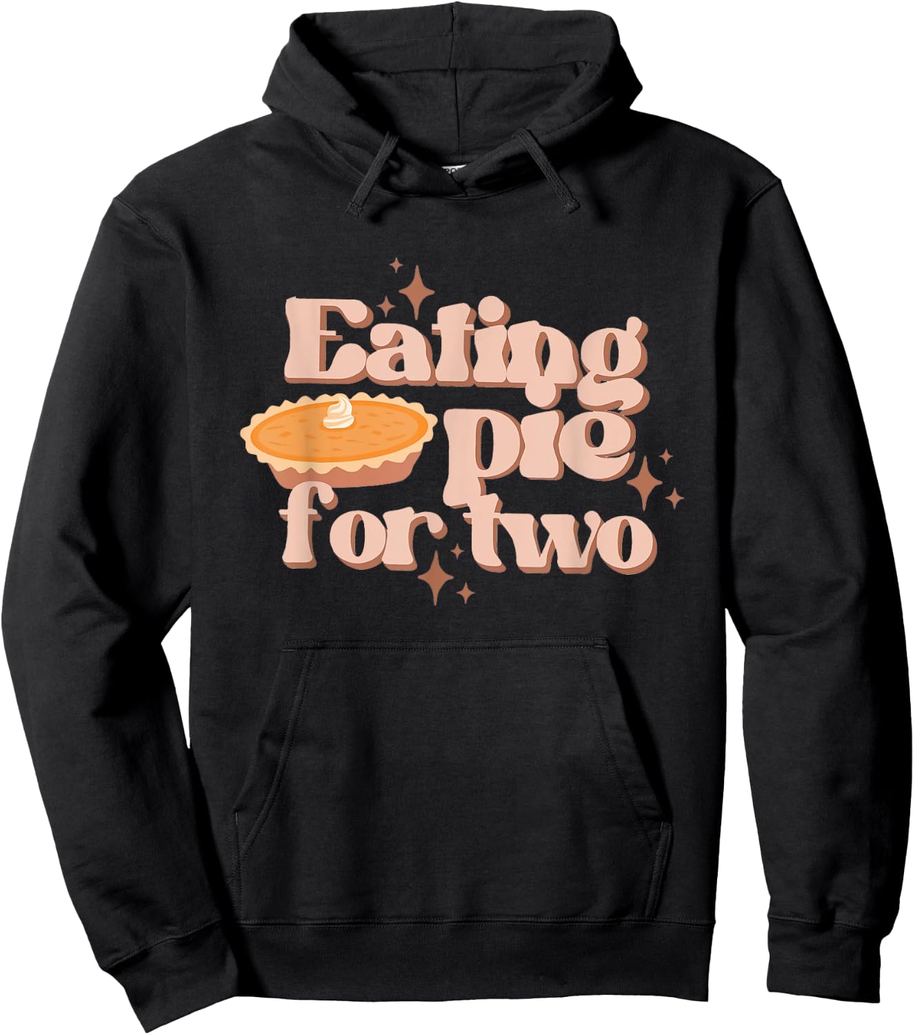 Eating Pie For Two Thanksgiving Baby Announcement Maternity Hoodie - Hoodie | Black