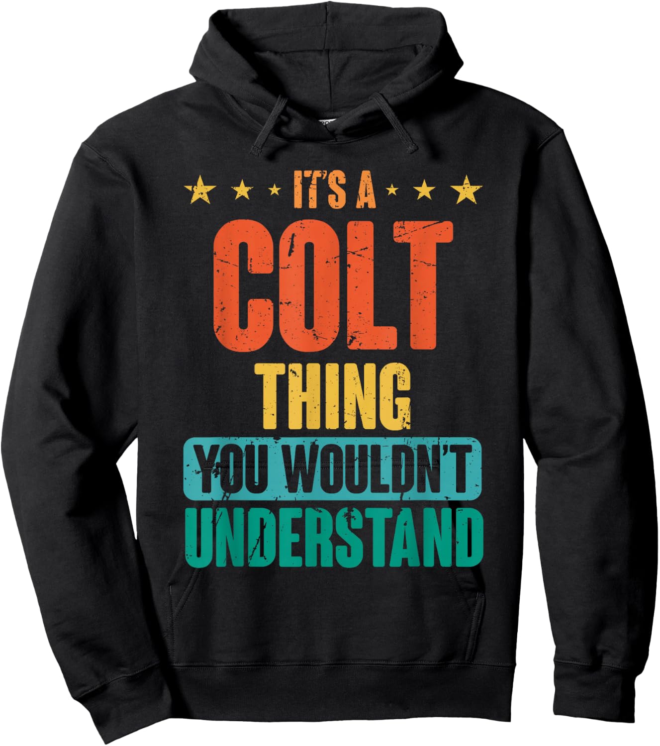 Vintage Colt First Name Retro Personalized Birthday 80's Hoodie - Hoodie | Black