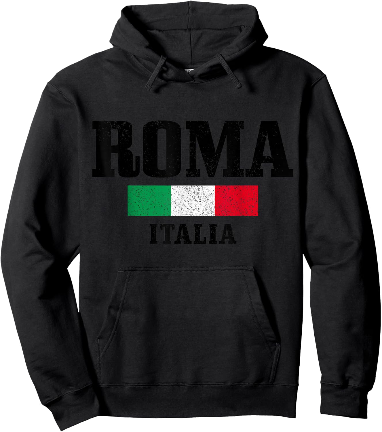 Rome Italy Roma Italia Vintage Italy Flag Hoodie - Hoodie | Black