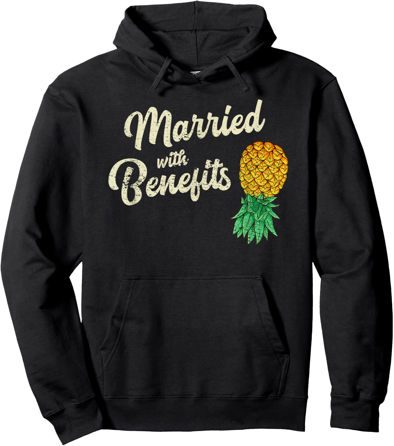 Upside Down Pineapple Married with Benefits Subtle Swinger Hoodie - Hoodie | Black