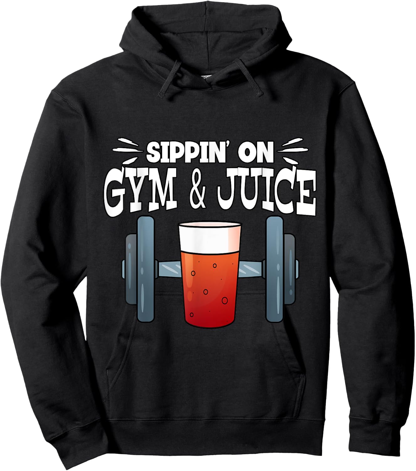 Sippin' On Gym & Juice Weightlifting Fitness Gym Hoodie - Hoodie | Black