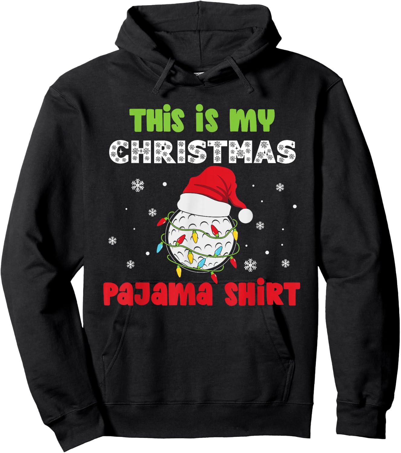 This Is My Christmas Pajama Golf Funny Christmas Hoodie - Hoodie | Black