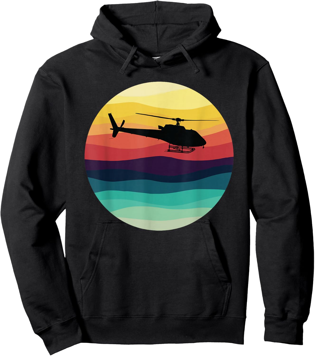 AS350 Helicopter Vintage Retro H125 Helicopter Hoodie - Hoodie | Black