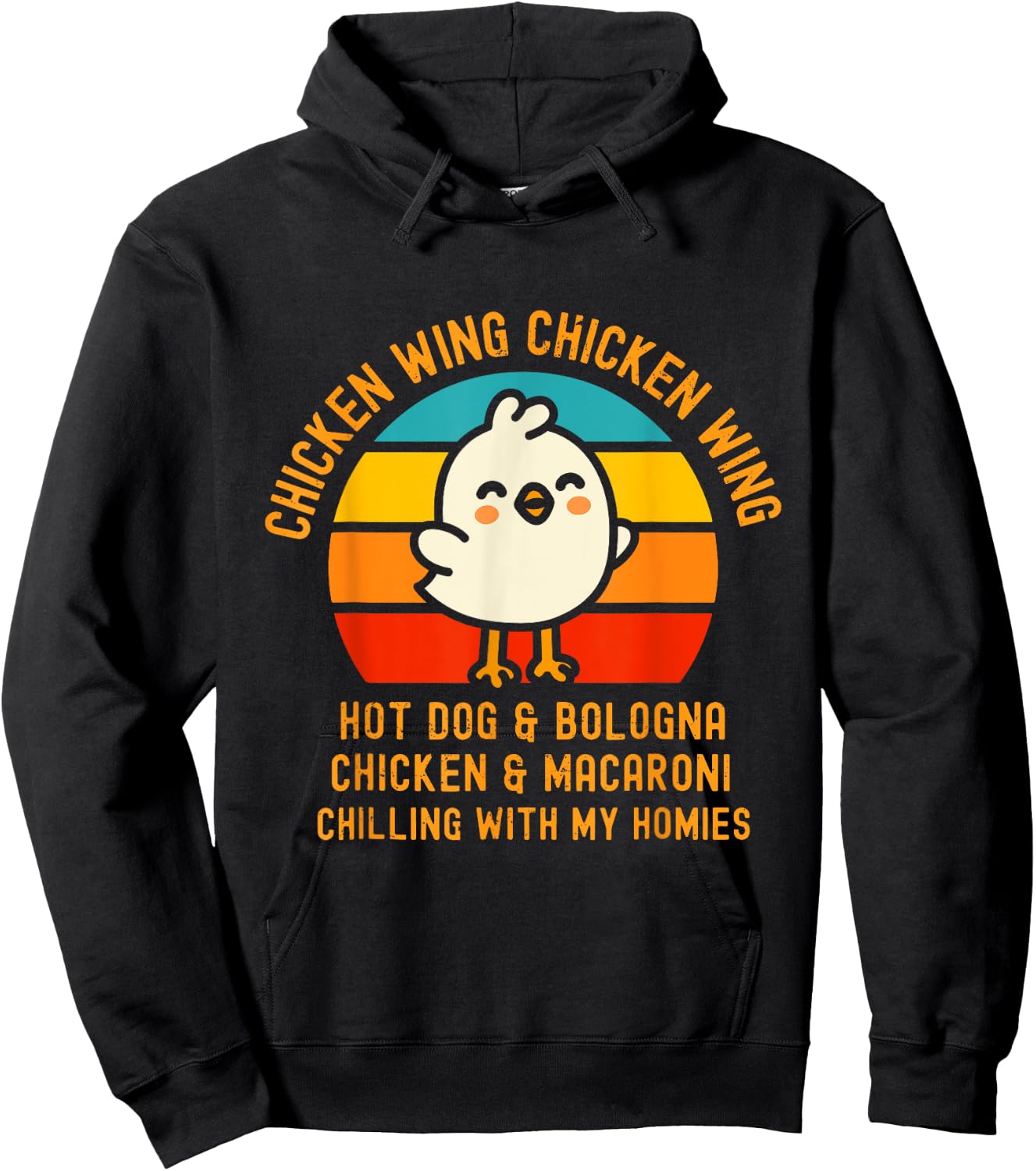 Chicken Wing Chicken Wing Hot Dog and Bologna Funny Toddler Hoodie - Hoodie | Black