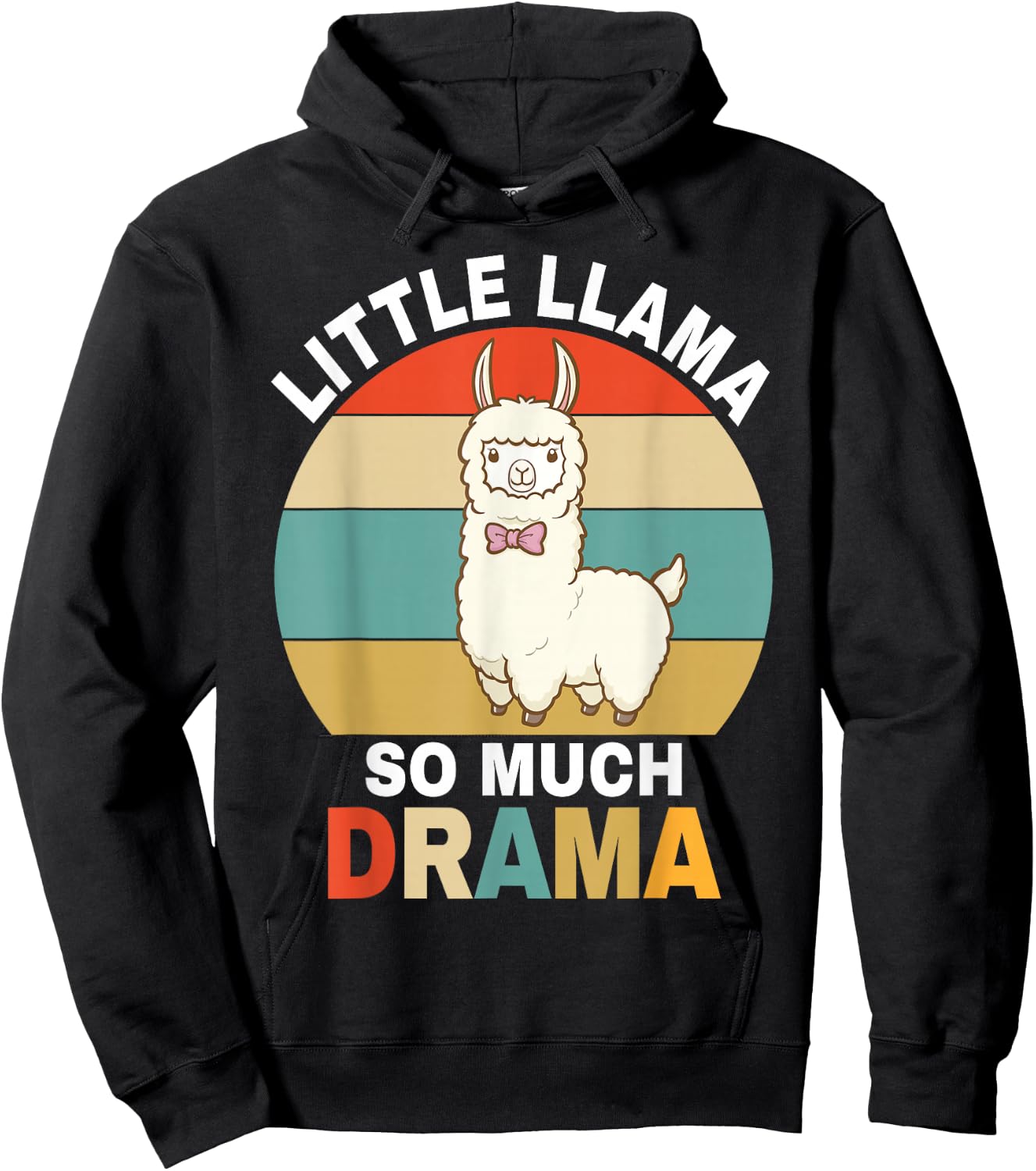 Llama Shirt Kids Boys Toddler Little Llama So Much Drama Hoodie - Hoodie | Black