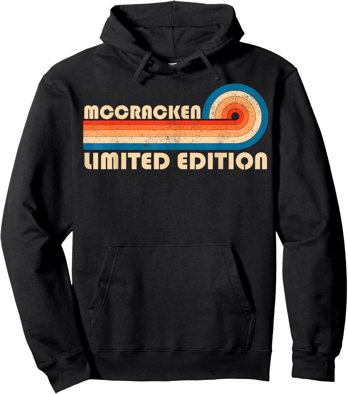 MCCRACKEN Retro 70s 80s Sunset Stripe Hoodie - Hoodie | Black