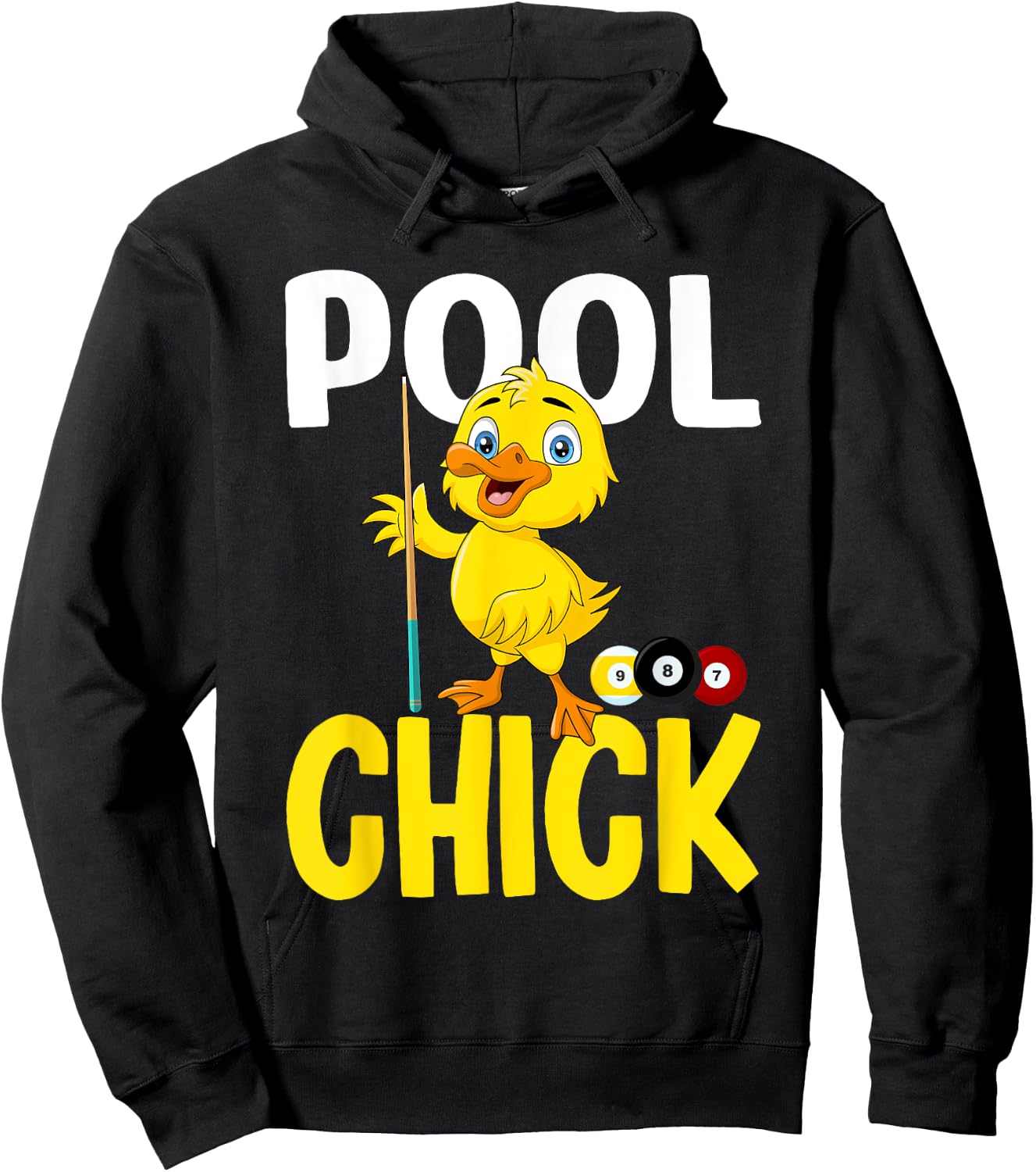 Funny Pool Chick 8 Ball Women Cute Billiards Ladies Hoodie - Hoodie | Black