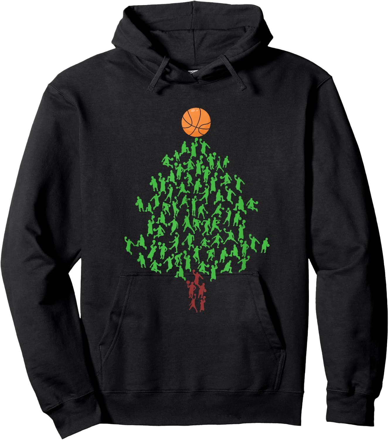 Basketball Player Christmas Tree Hoops Xmas Hoodie - Hoodie | Black