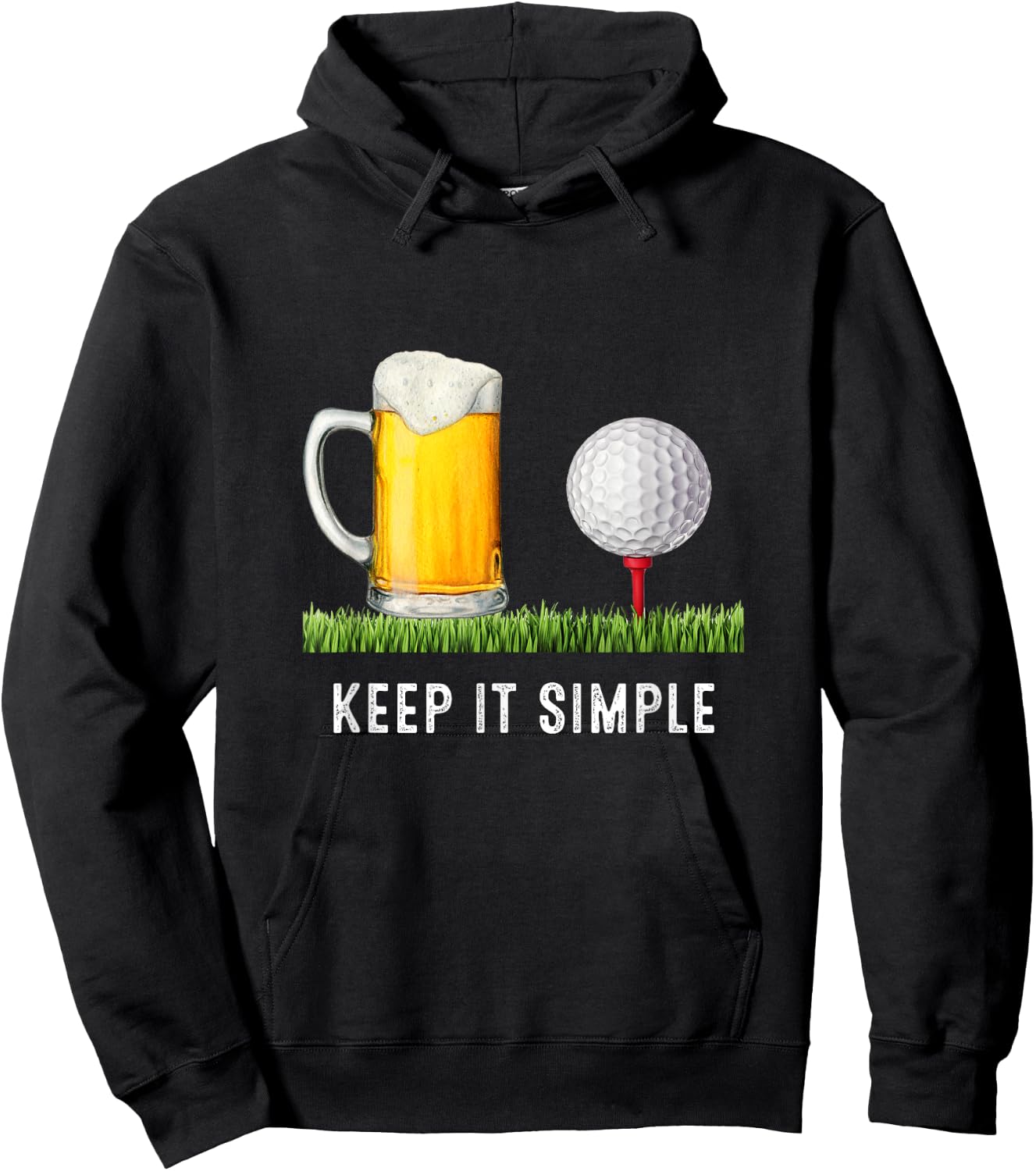 Keep It Simple Beer & Golf Funny Common Hoodie - Hoodie | Black