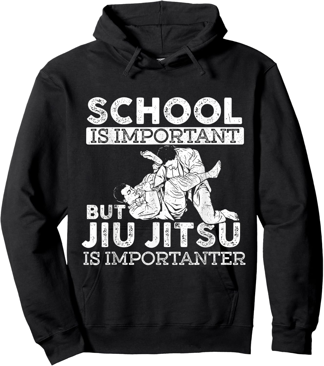 School is Important But Jiu Jitsu is Importanter - Grappler Hoodie - Hoodie | Black